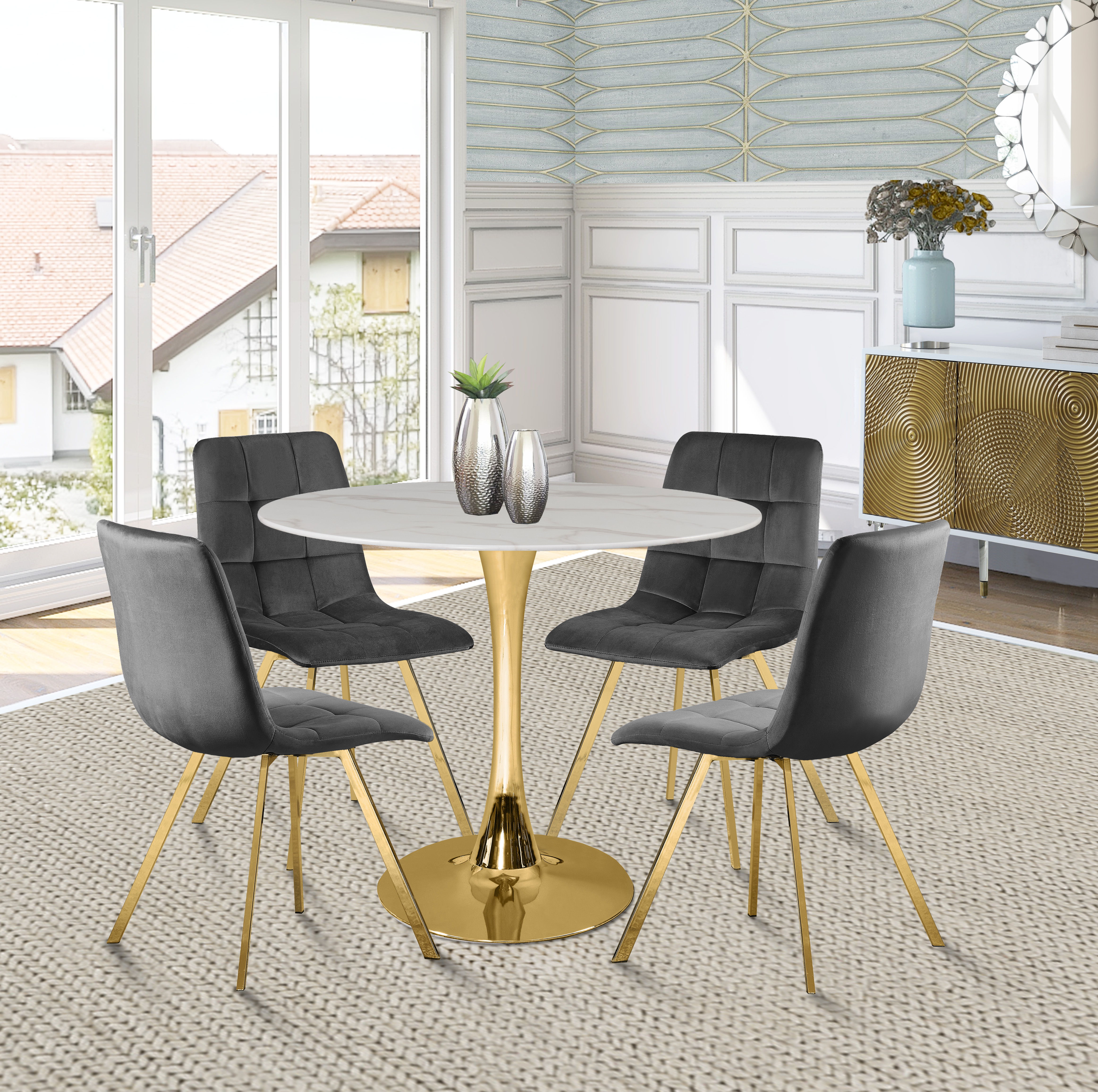 Holly - 36" Dining Table - Gold