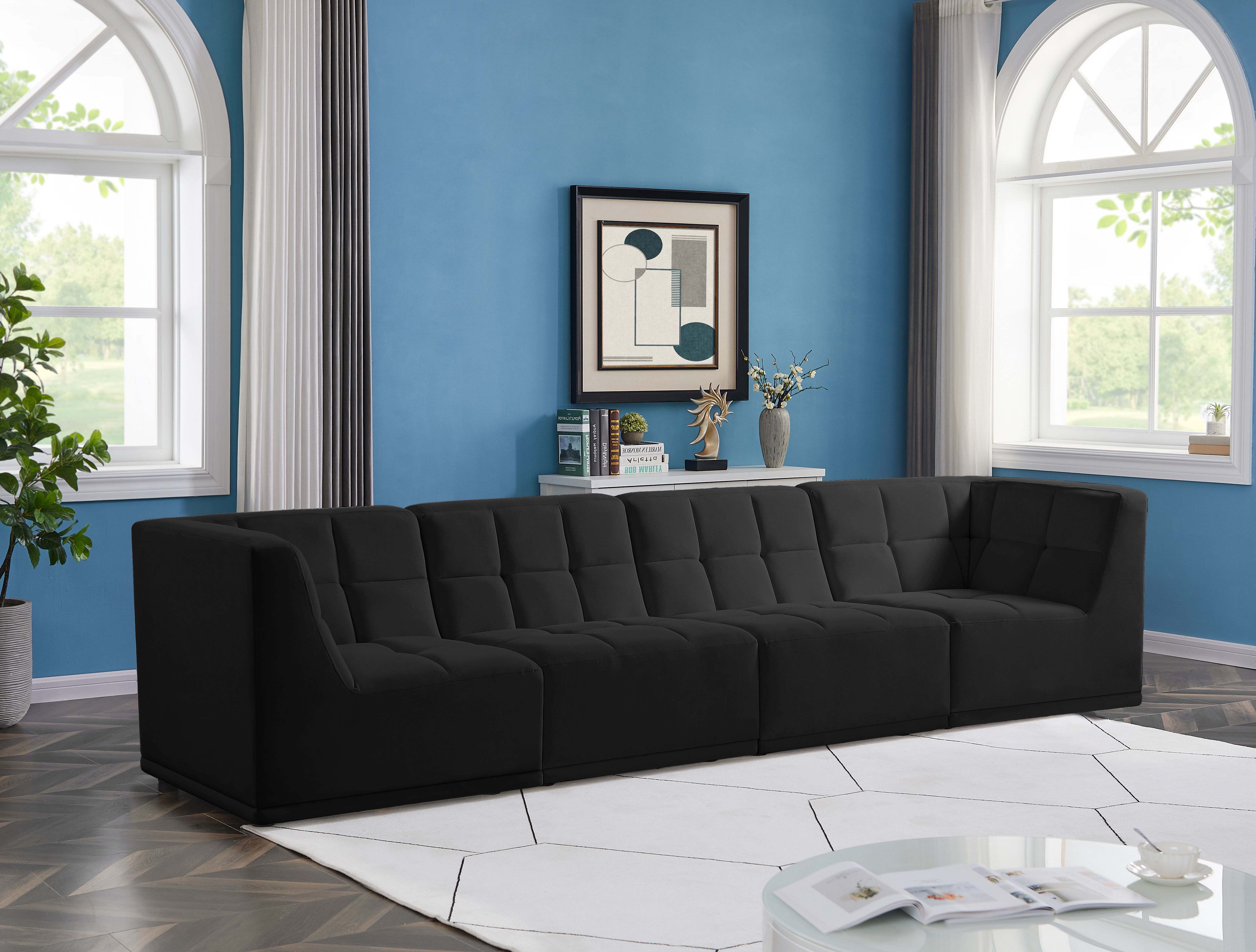 Relax - 4 Piece Modular Sofa - Black