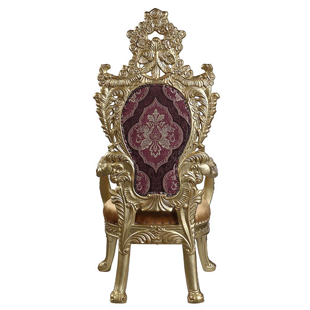 Bernadette - Arm Chair (Set of 2) - Pattern Fabric & Gold, gold, view 5