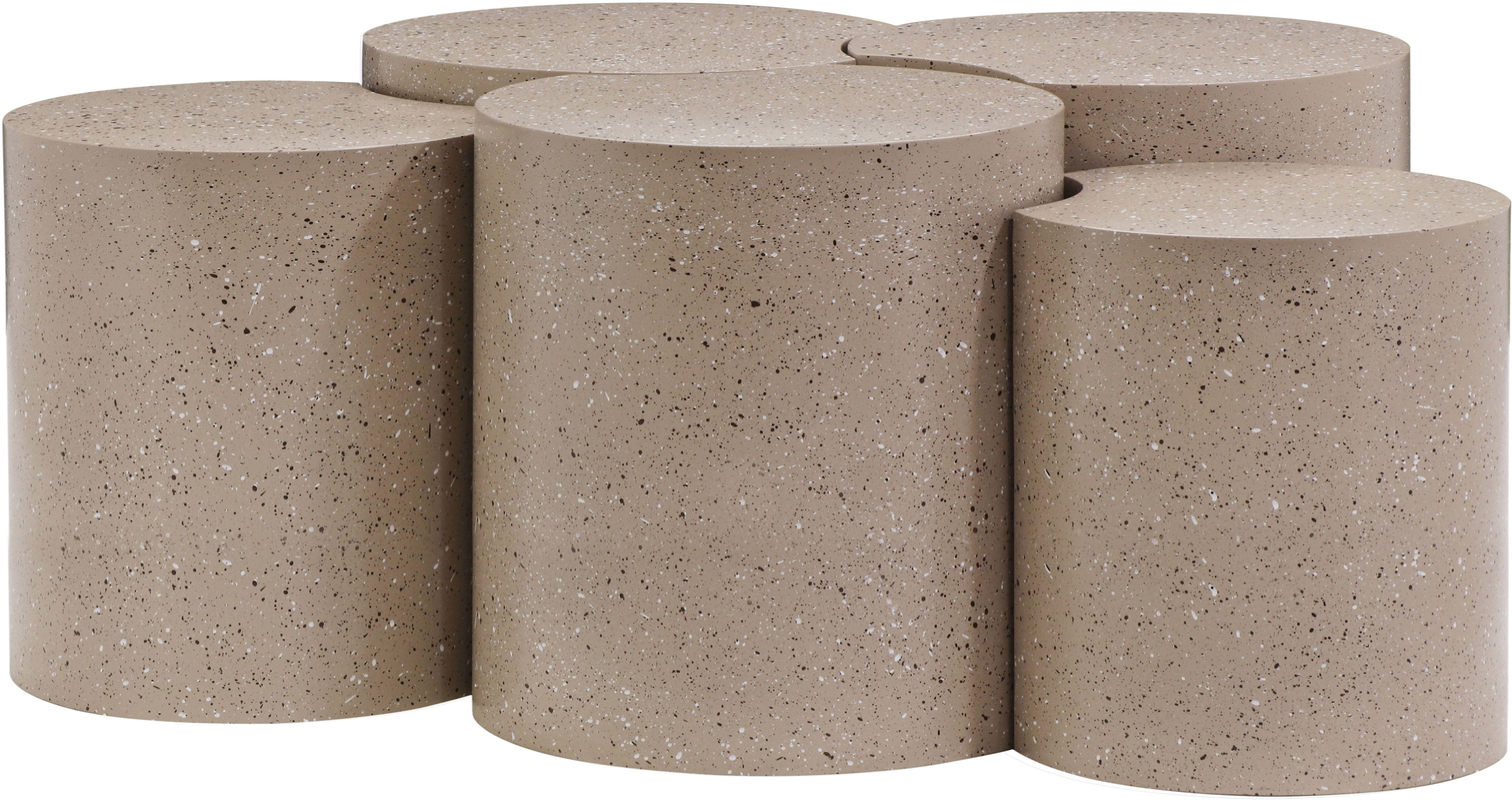 Dimple - 5 Piece Modular Coffee Table - Taupe Terazzo