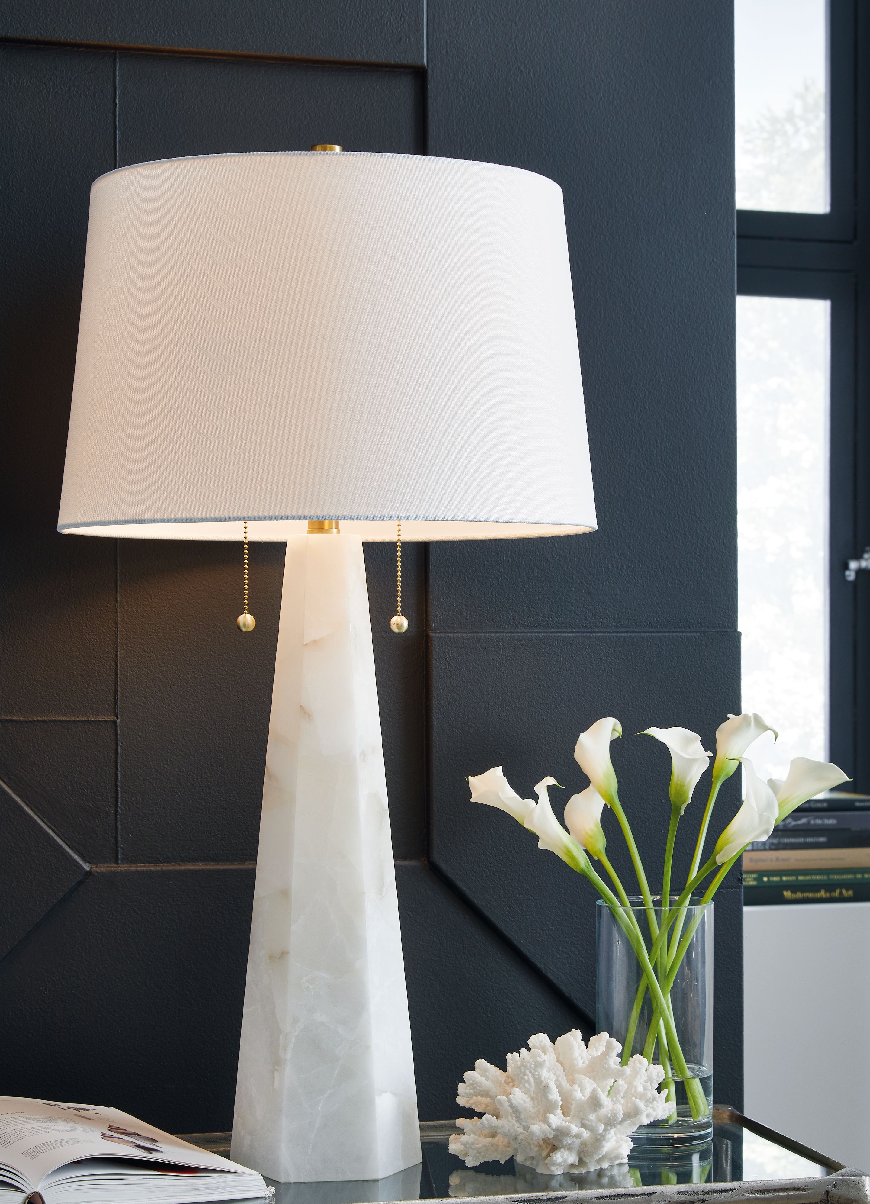 Ashley Furniture Laurellen - Alabaster Table Lamp - White - Image 2