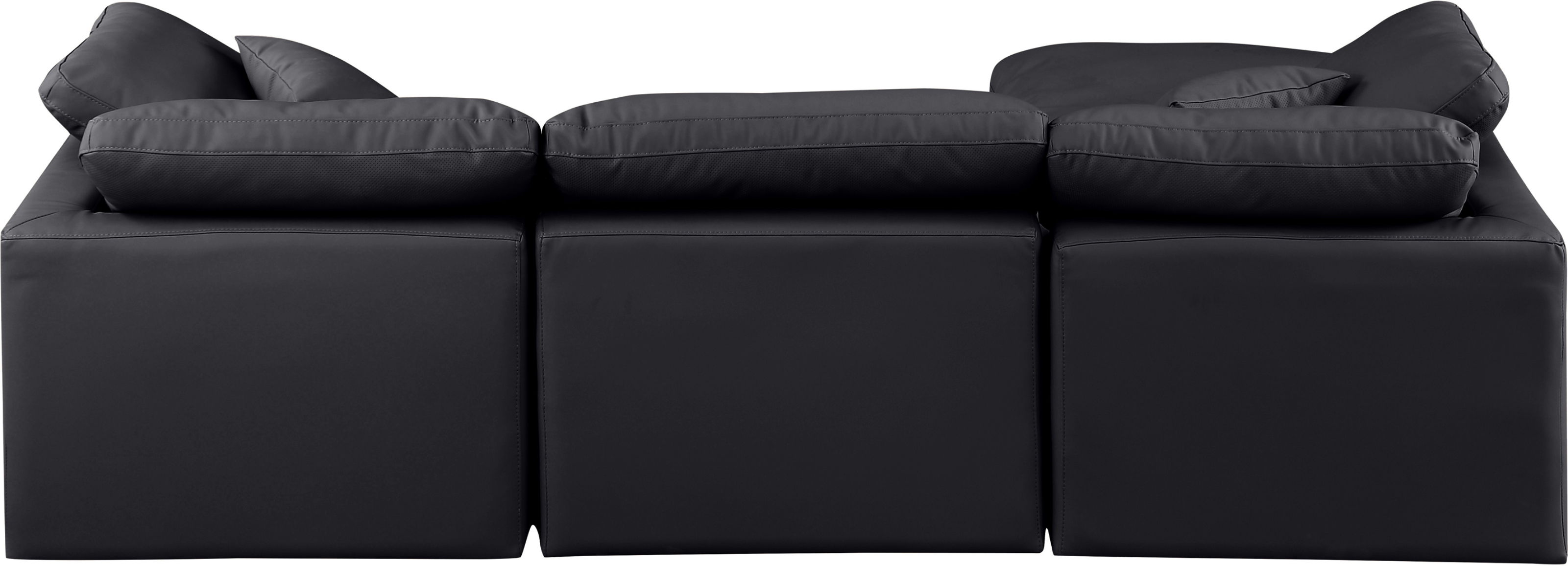 Indulge - Faux Leather 4 Piece Modular Sectional With Chaise - Black