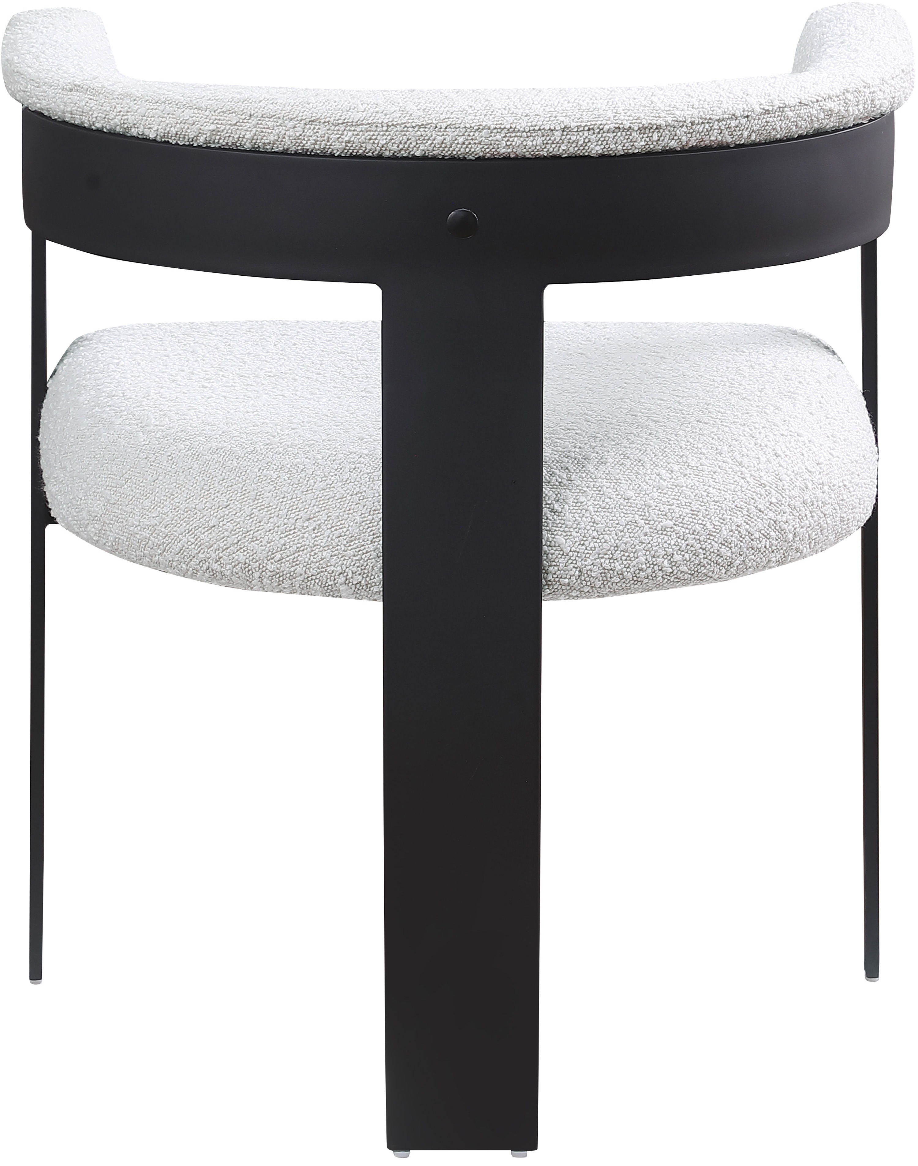 Romeo - Boucle Dining Chair With Black Base (Set of 2) - Cream
