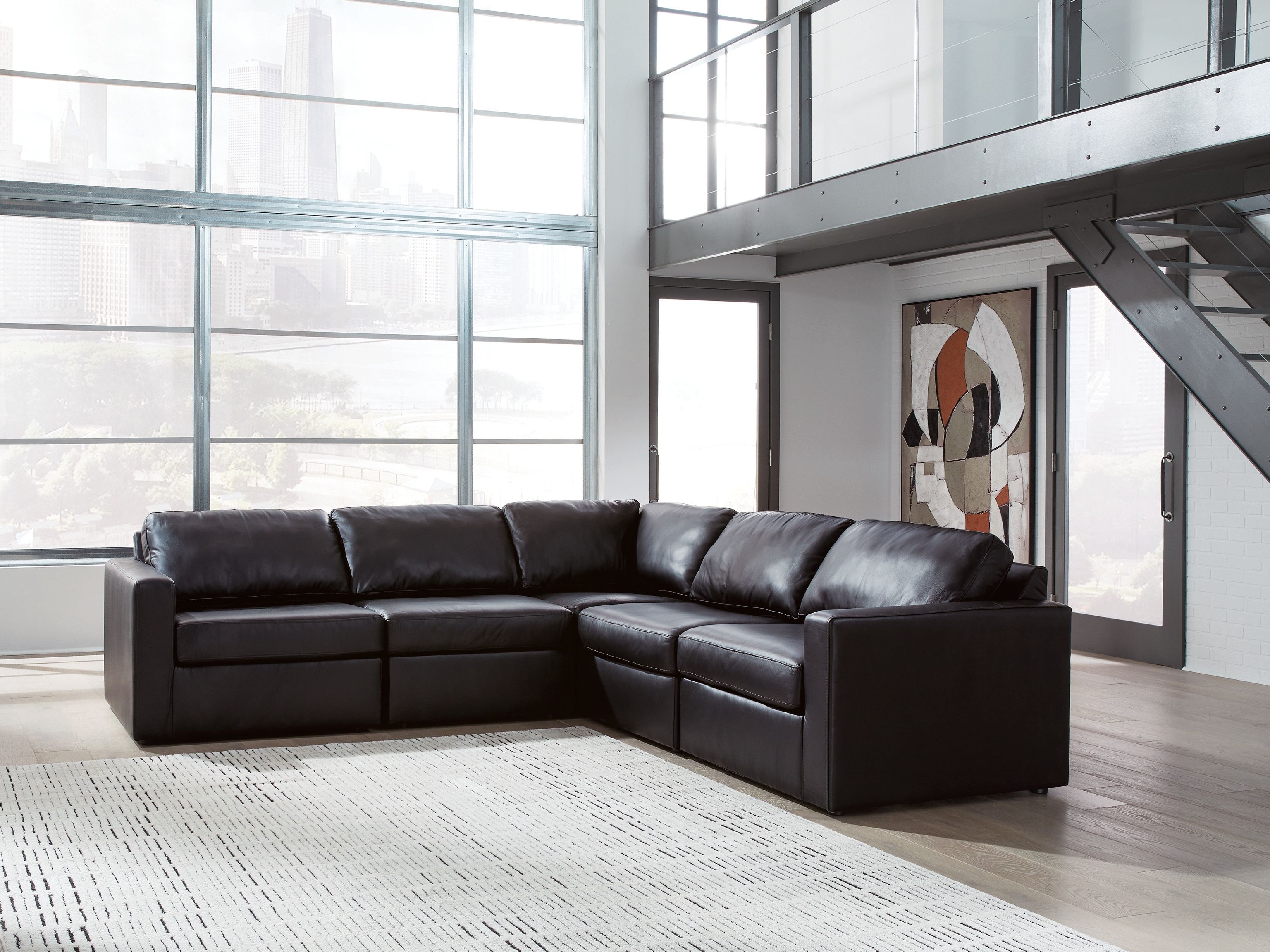 Ashley Furniture Modmax II - 5-Piece Sectional - Black - Image 3