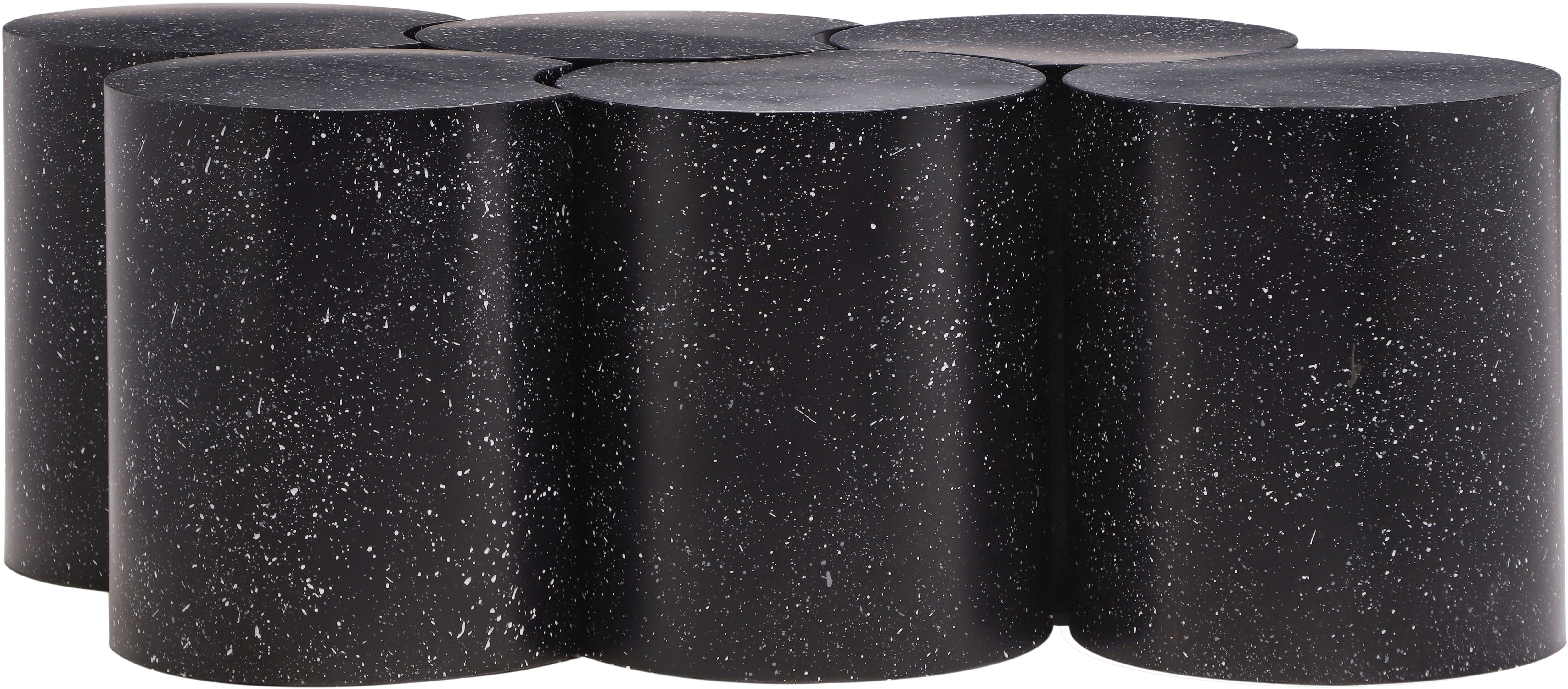 Dimple - 16" 6 Piece Modular Coffee Table - Black Terazzo