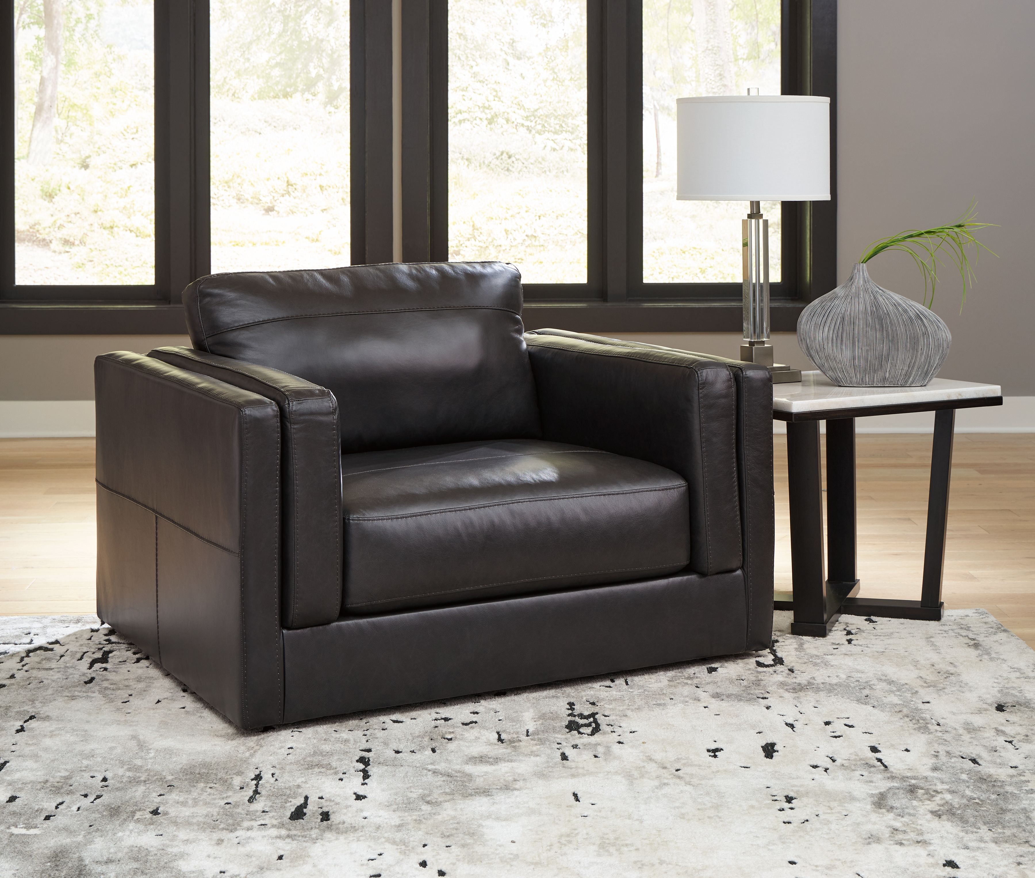 Ashley Furniture Amiata - 4 Pc. - Sofa, Loveseat, Chair And A Half, Ottoman - Onyx - Image 10