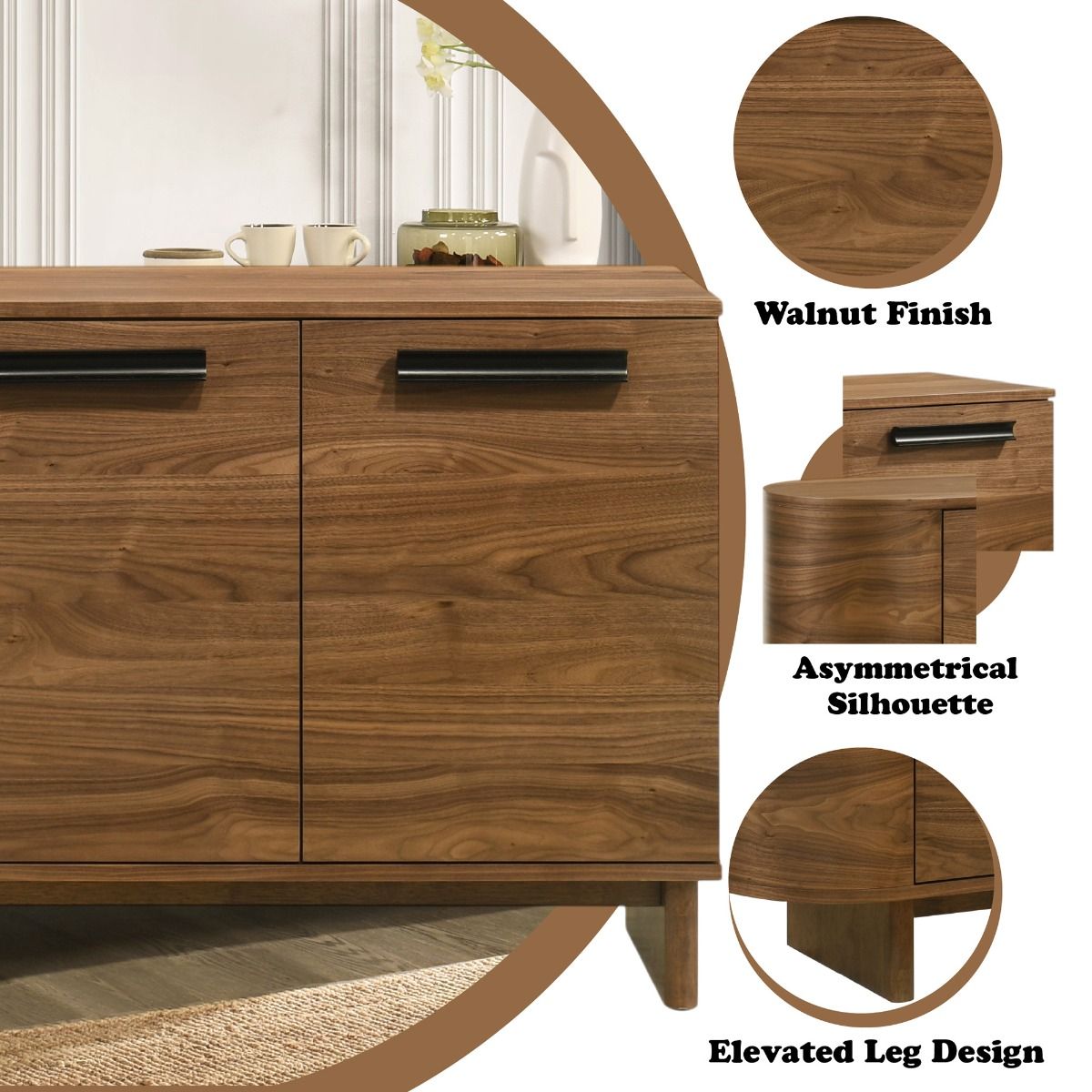 Kyree - Server - Walnut, dark brown, view 7