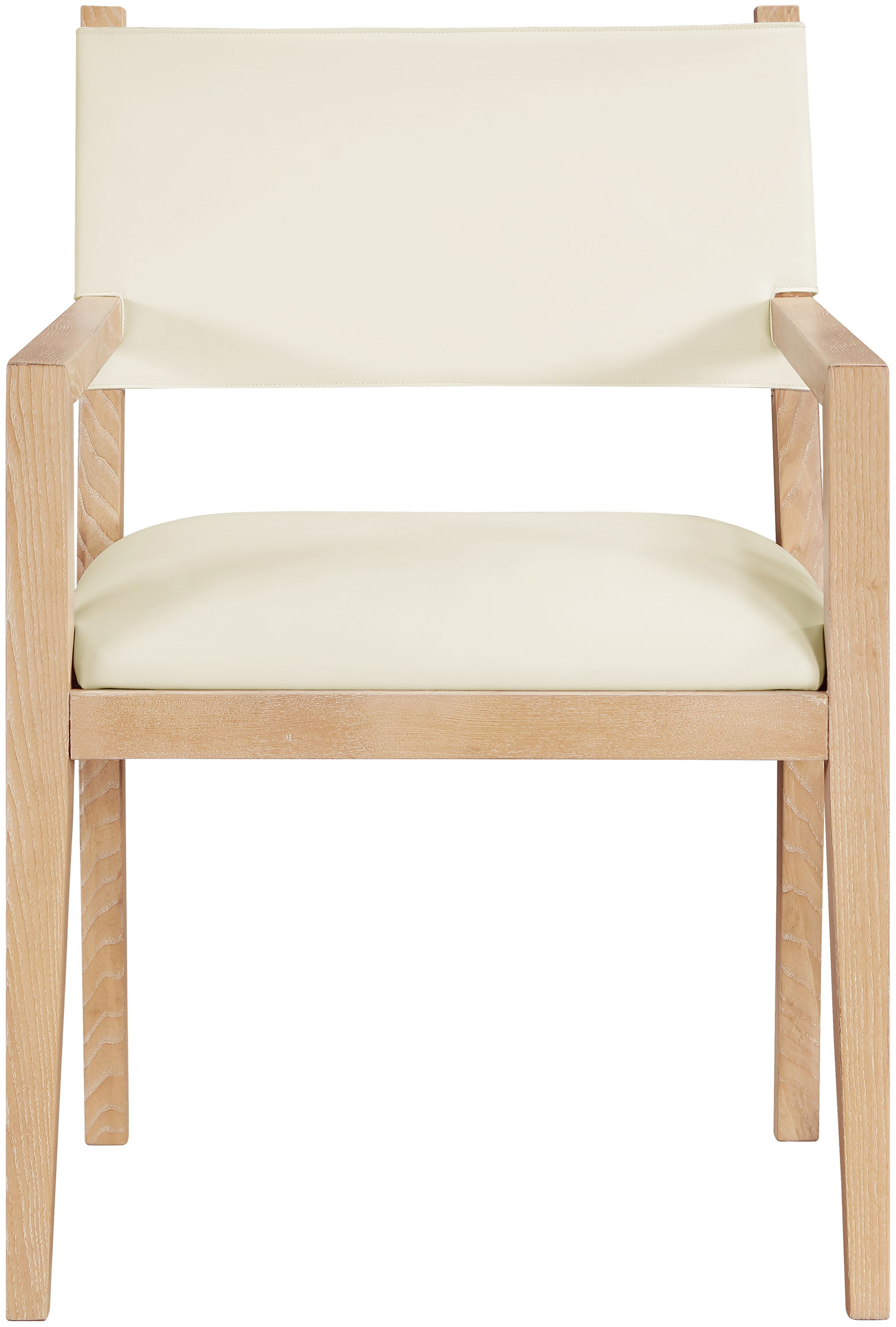 Avon - Vegan Leather Dining Arm Chair - Cream