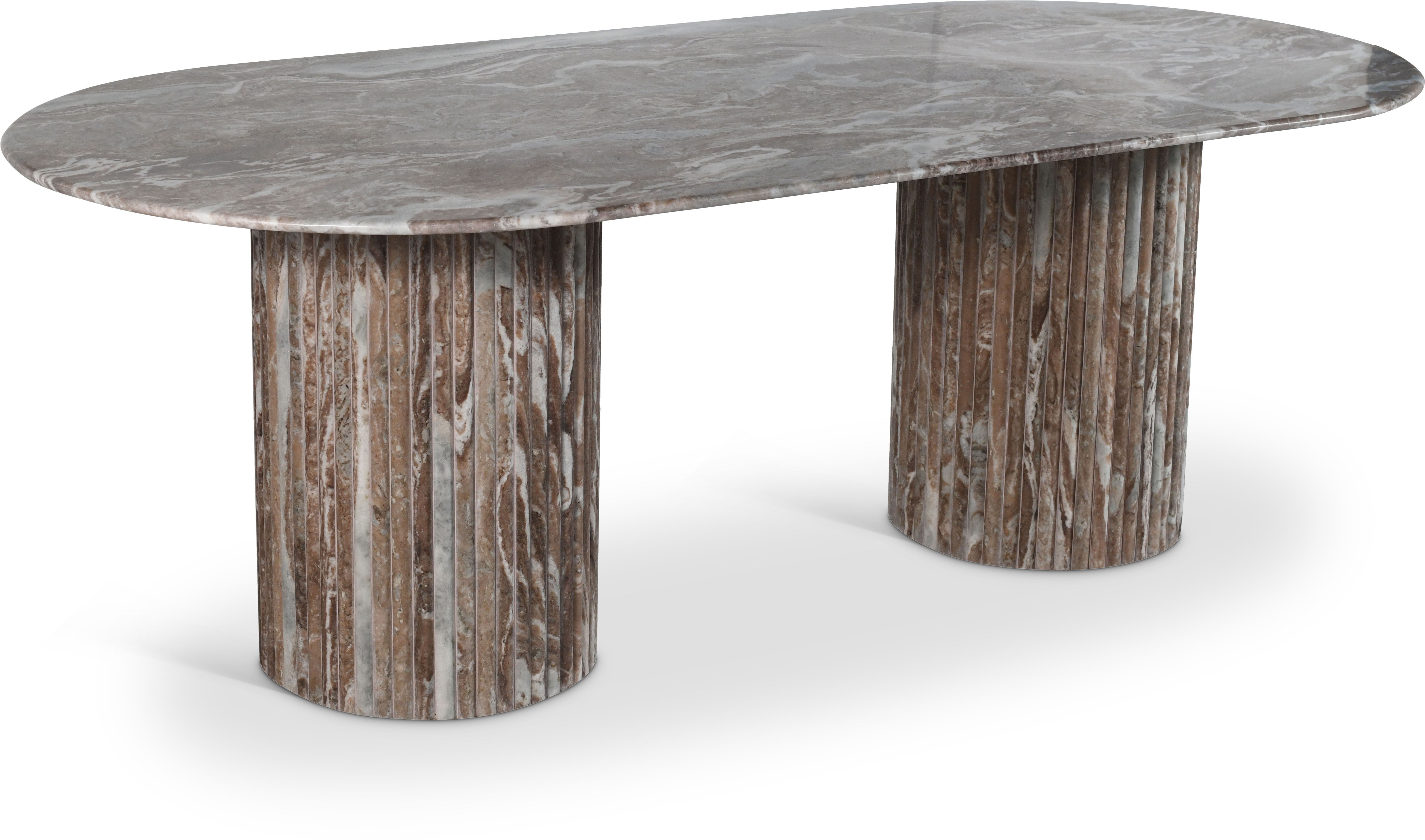 Messina - Marble Dining Table - Brown