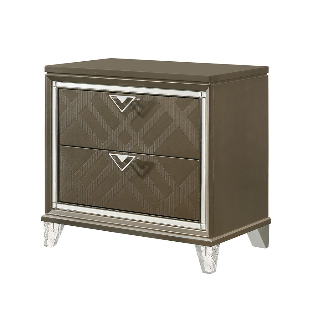 Skylar - Nightstand - Dark Champagne, dark brown, view 2