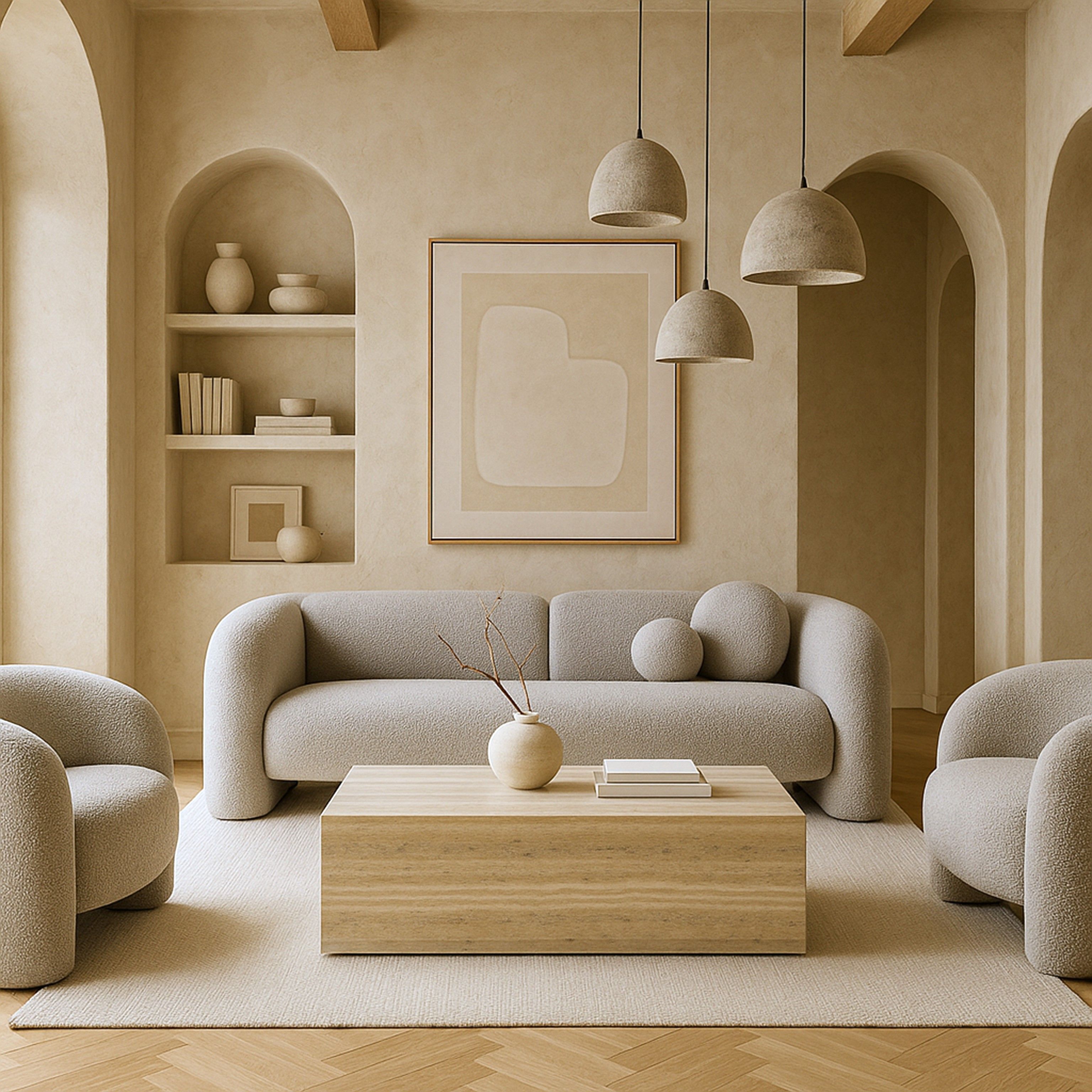 Piazza - Concrete Coffee Table - Travertine