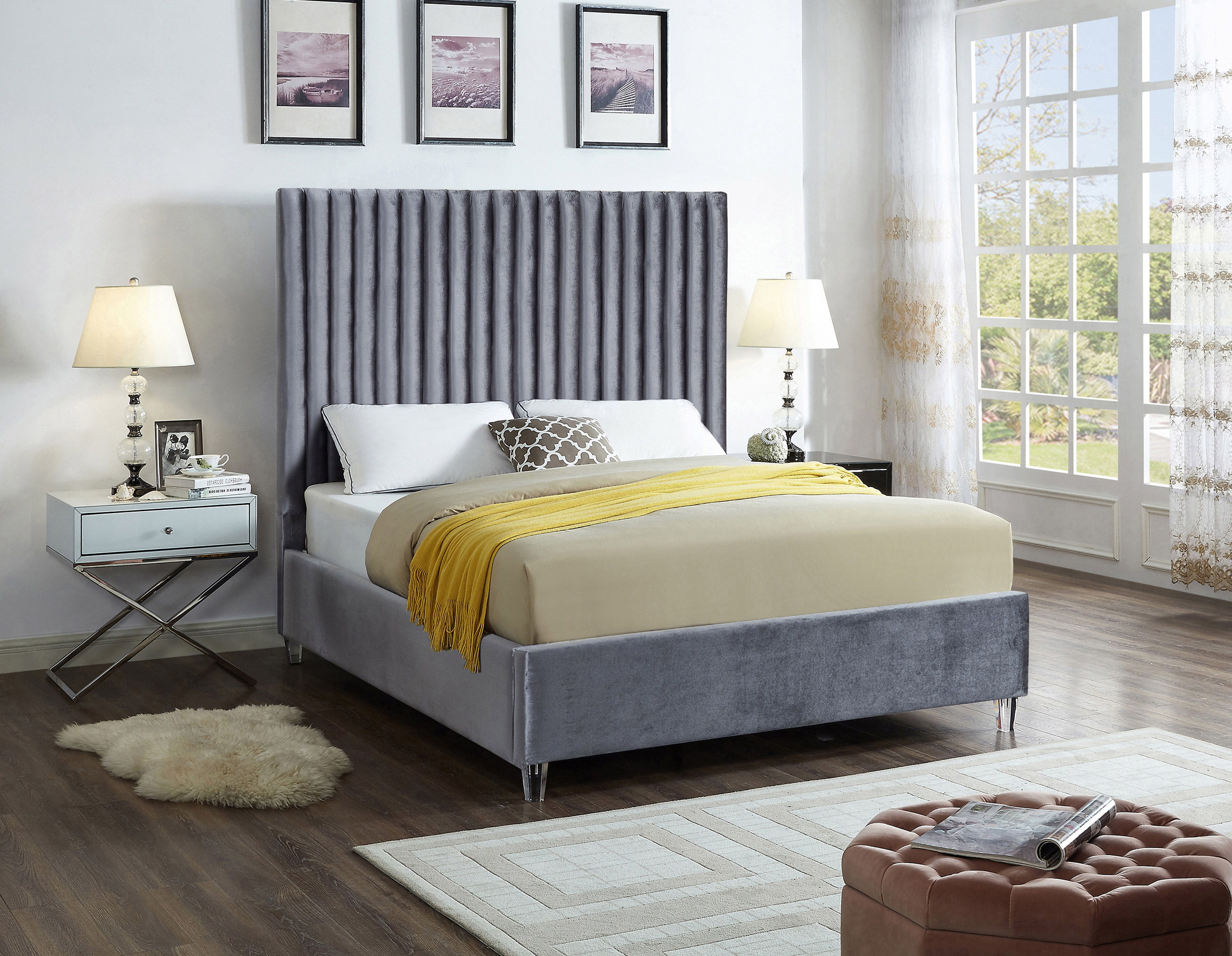 Candace - King Bed - Gray