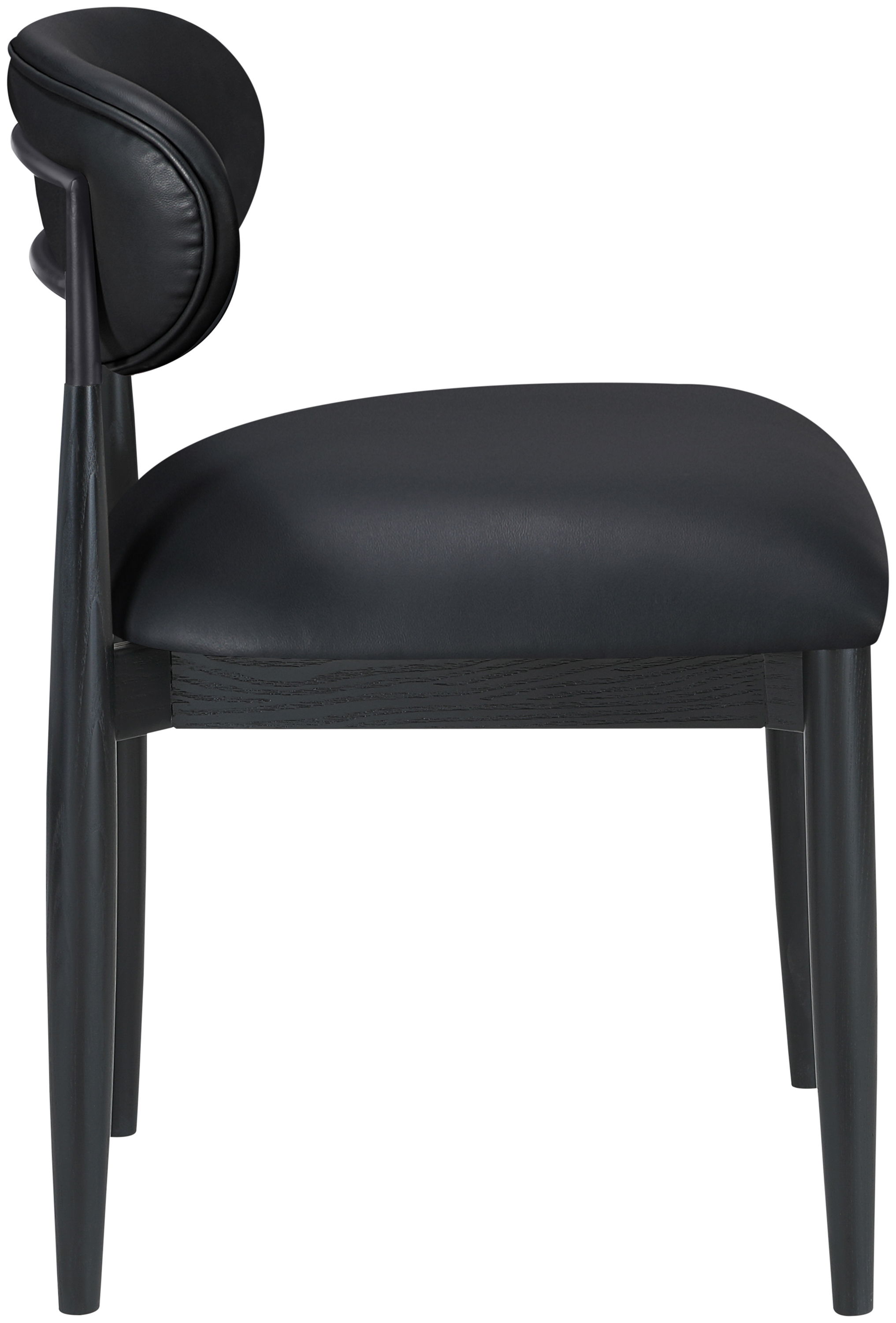 Riccio - Vegan Leather Upholstered Dining Side Chair (Set of 2) - Black