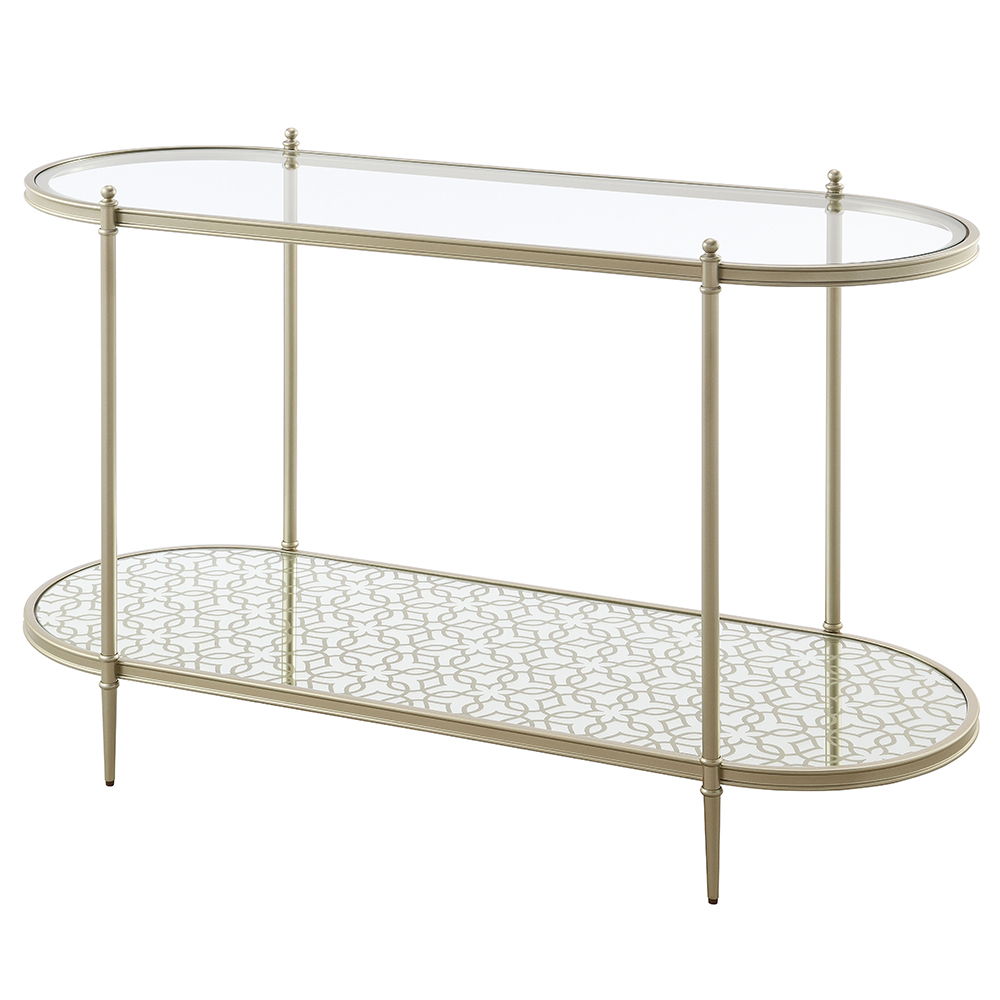 Zaba - Sofa Table - Glass Top & Champagne, silver, view 2