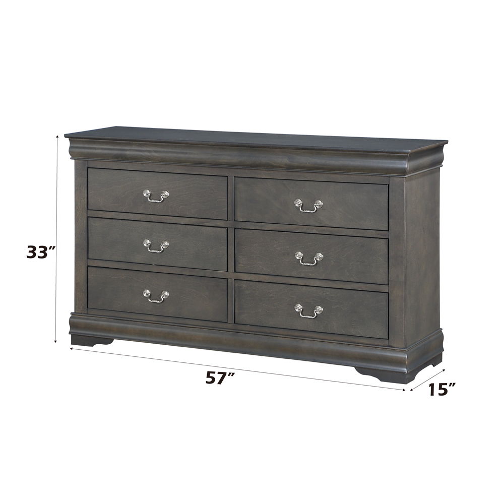 Louis Philippe - Dresser - Dark Gray, dark gray, view 6