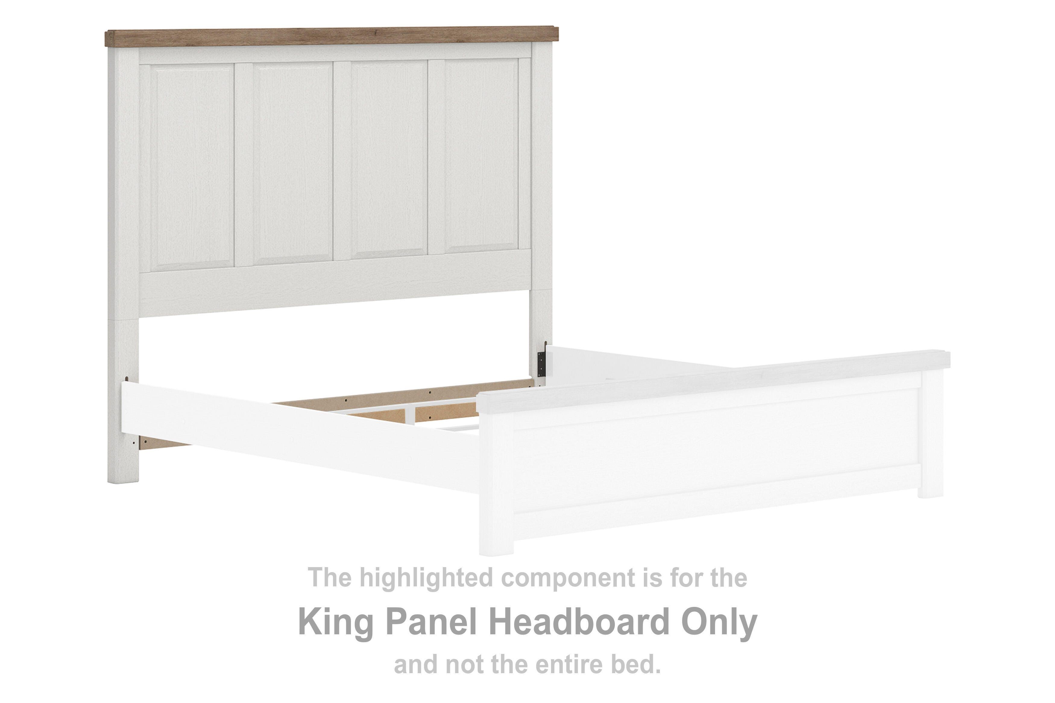Savonport – King Panel Headboard – White / Brown
