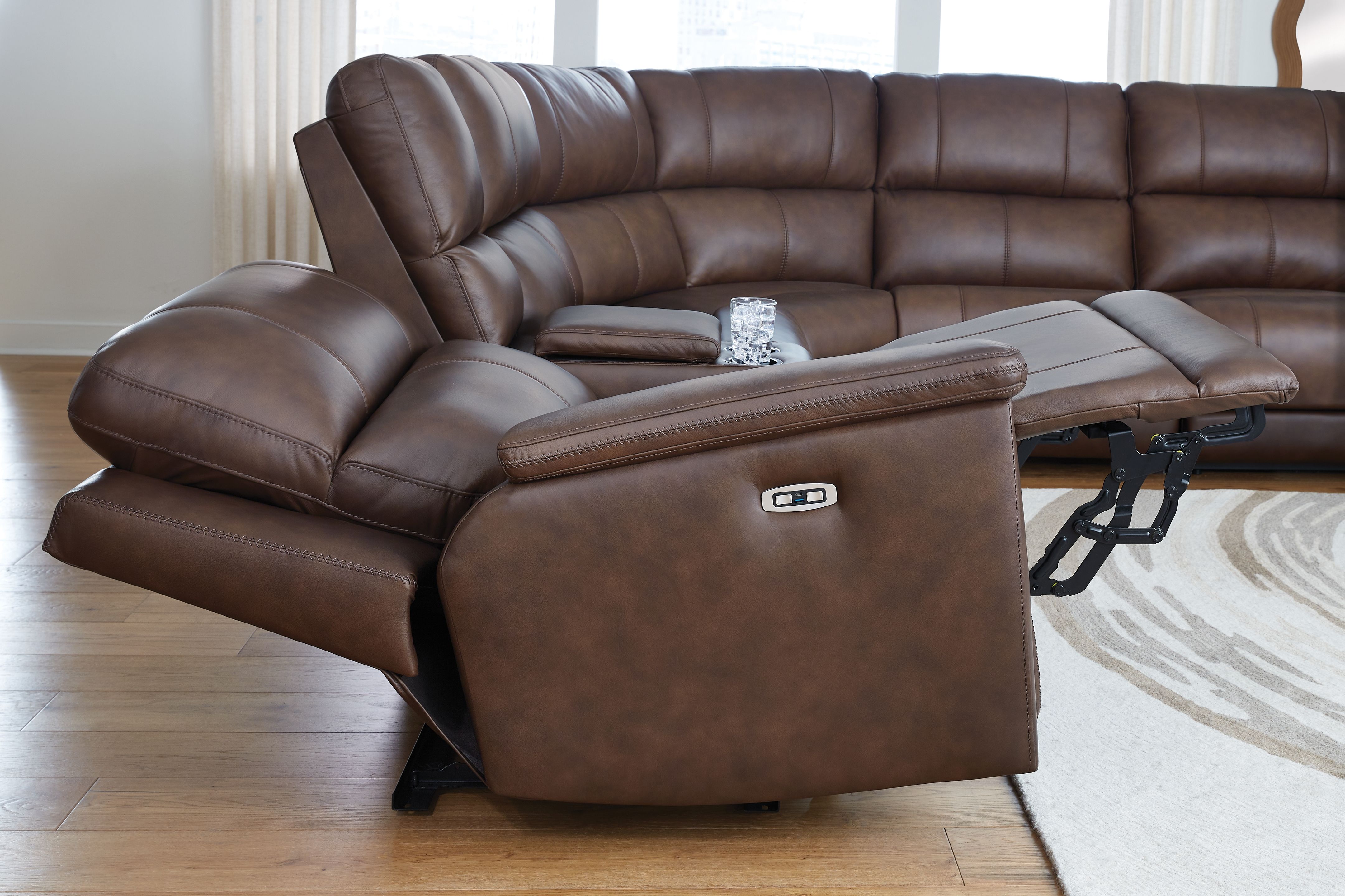 Ashley Furniture Bleckley - 6-Piece Power Reclining Sectional With LAF And RAF Recliners - Espresso - Image 4