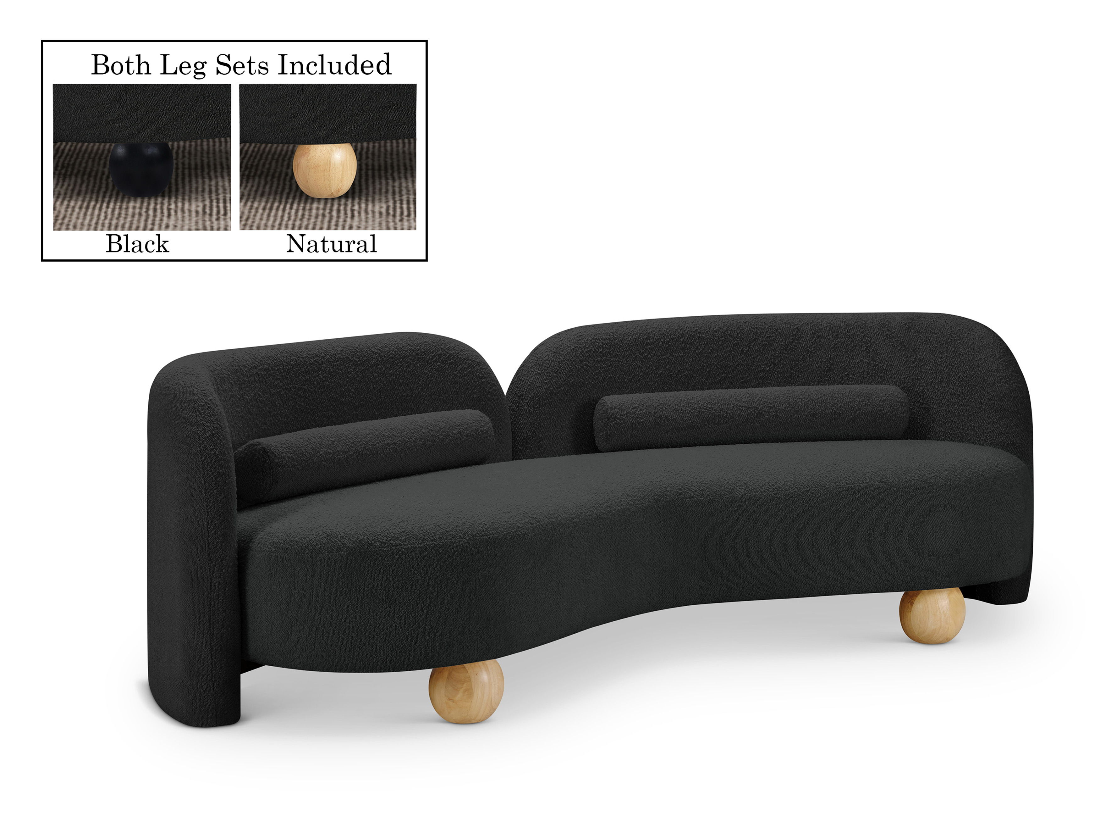 Daphne - Boucle Sofa - Black