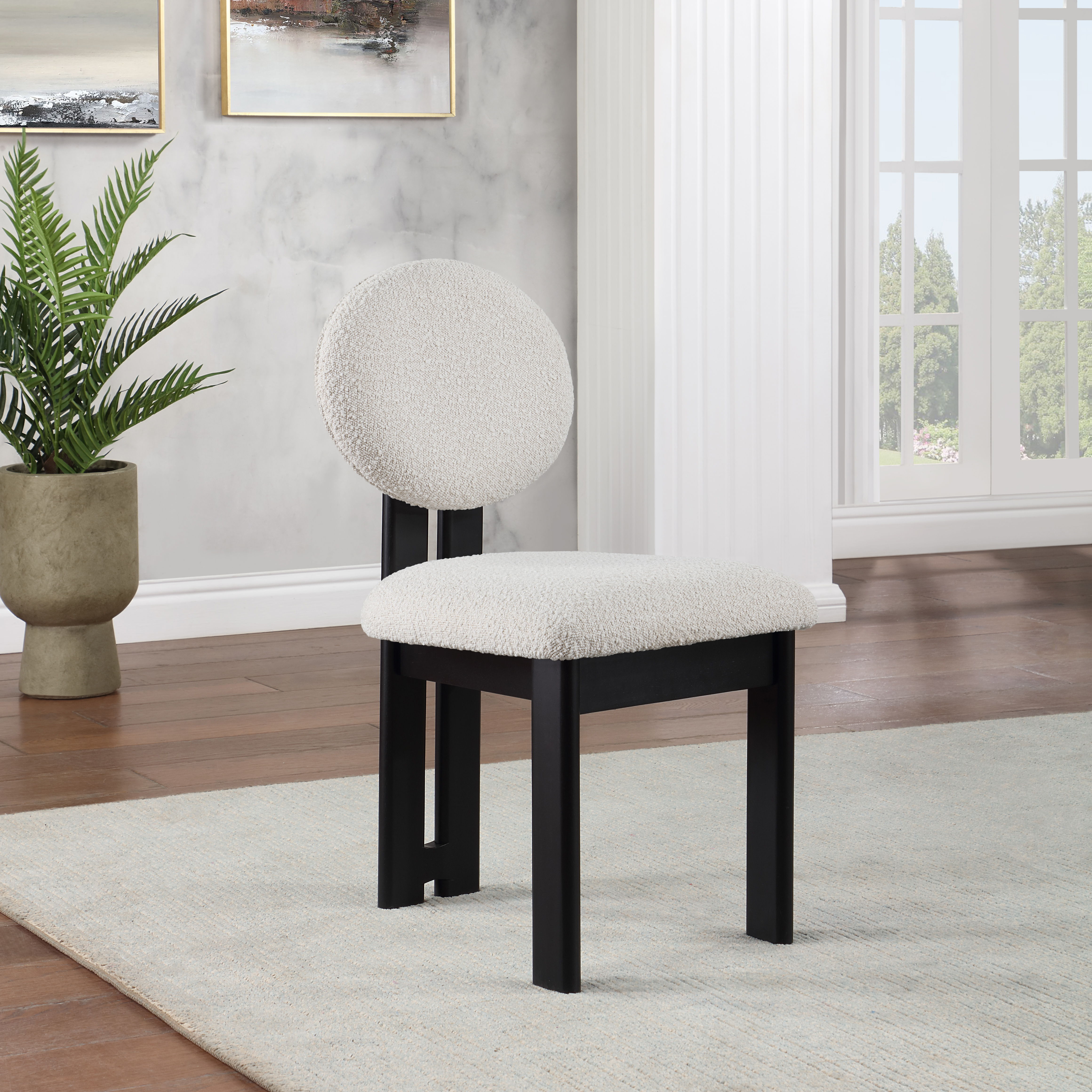 Napa - Dining Chair With Black Legs (Set of 2) - Cream