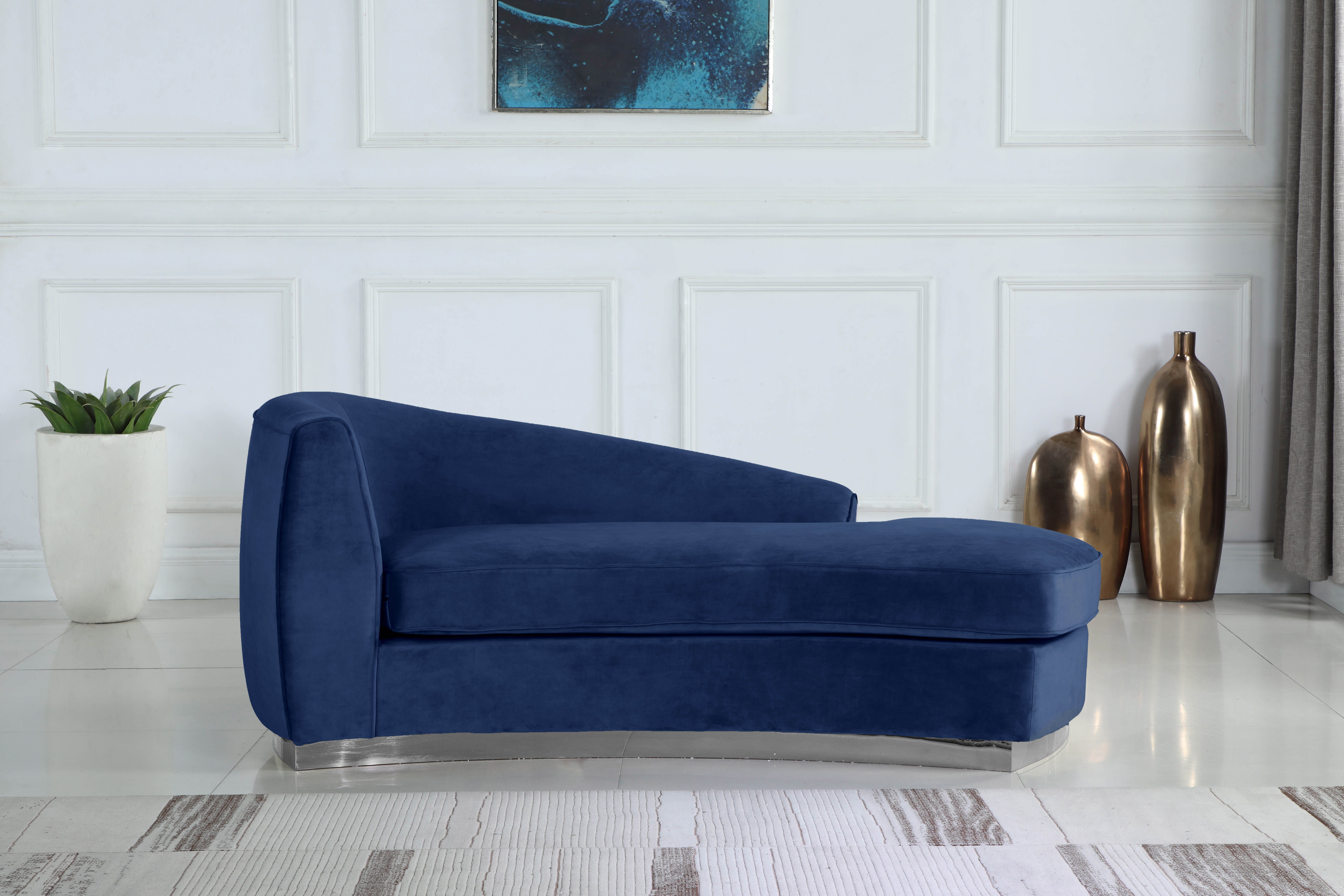 Julian - Fabric Chaise - Navy