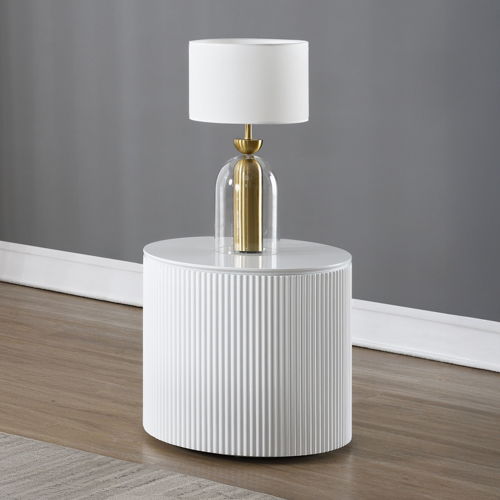 Dyllan - End Table - White High Gloss, white