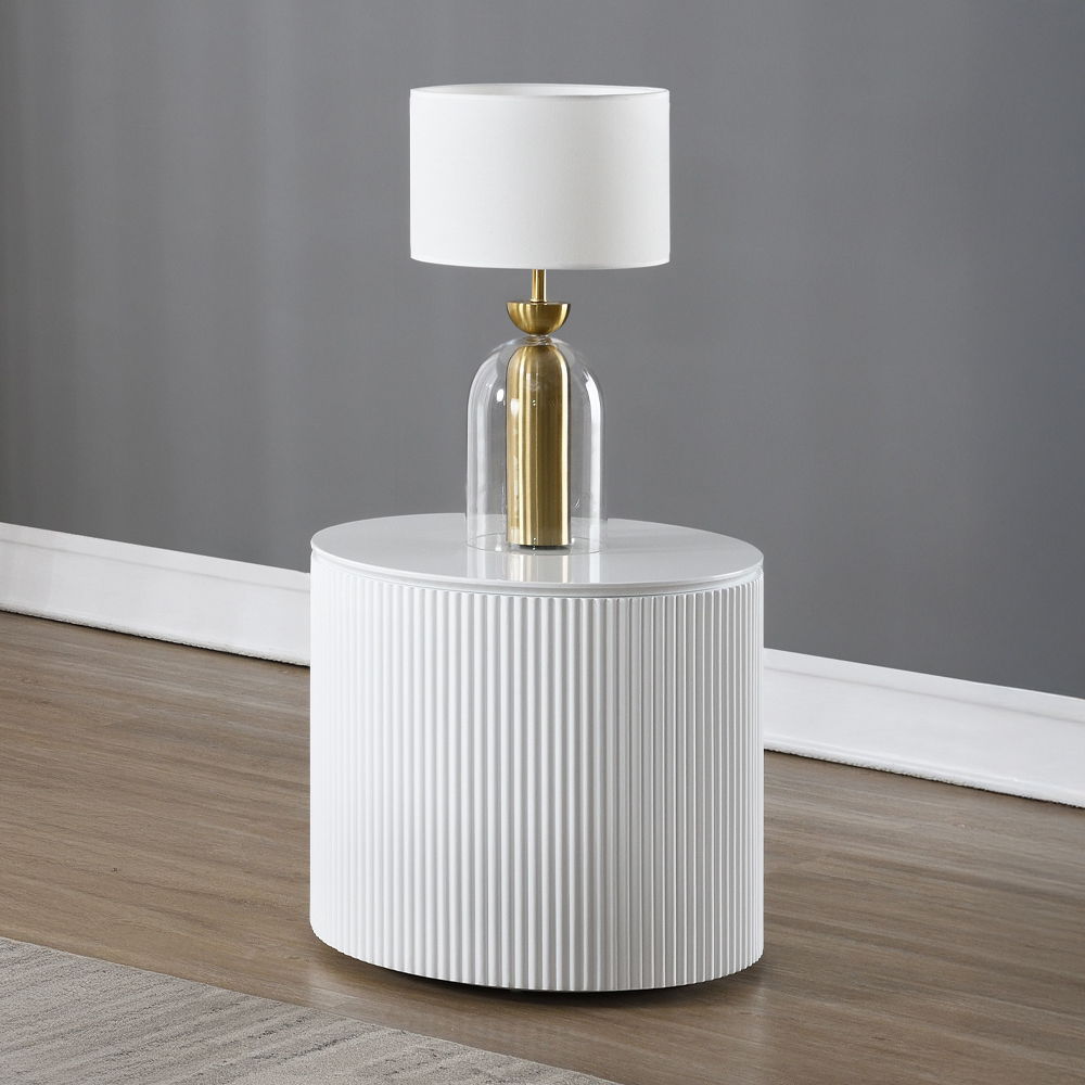 Dyllan - End Table - White High Gloss, white