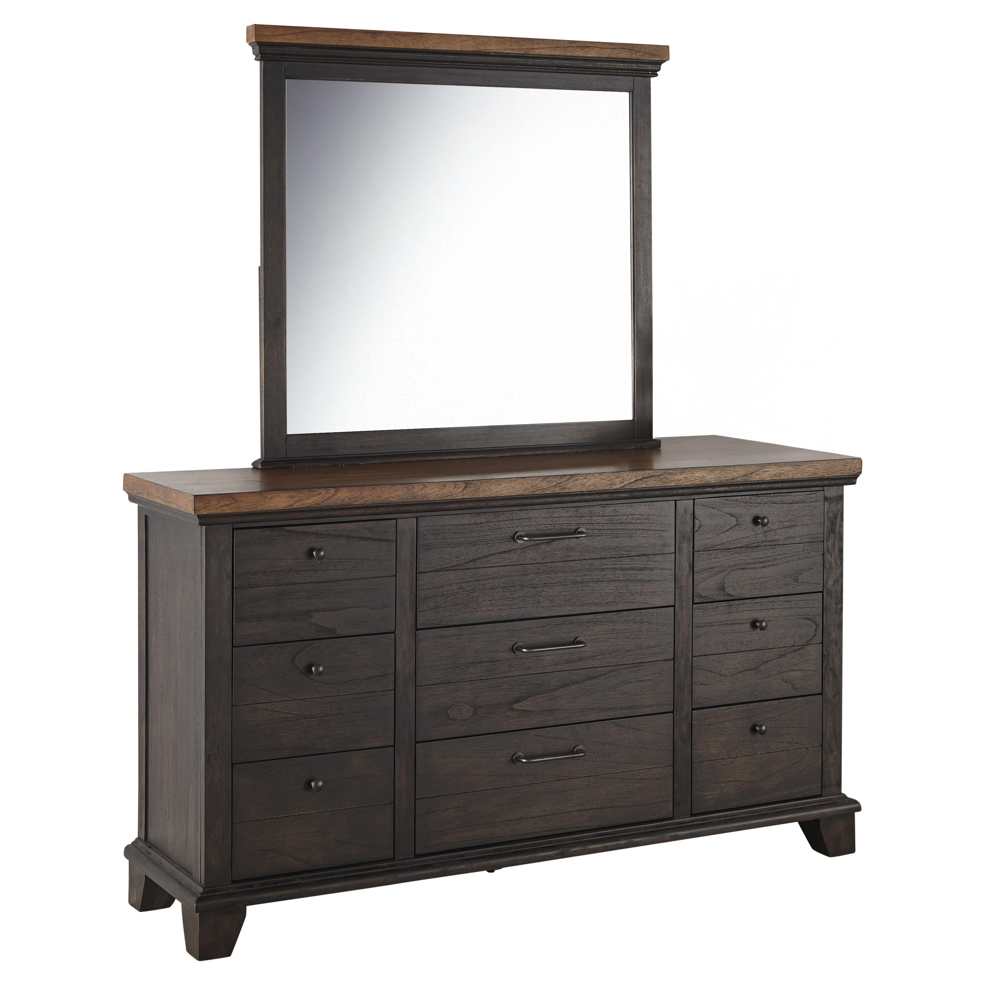 Bear Creek - Dresser And Mirror - Dark Brown