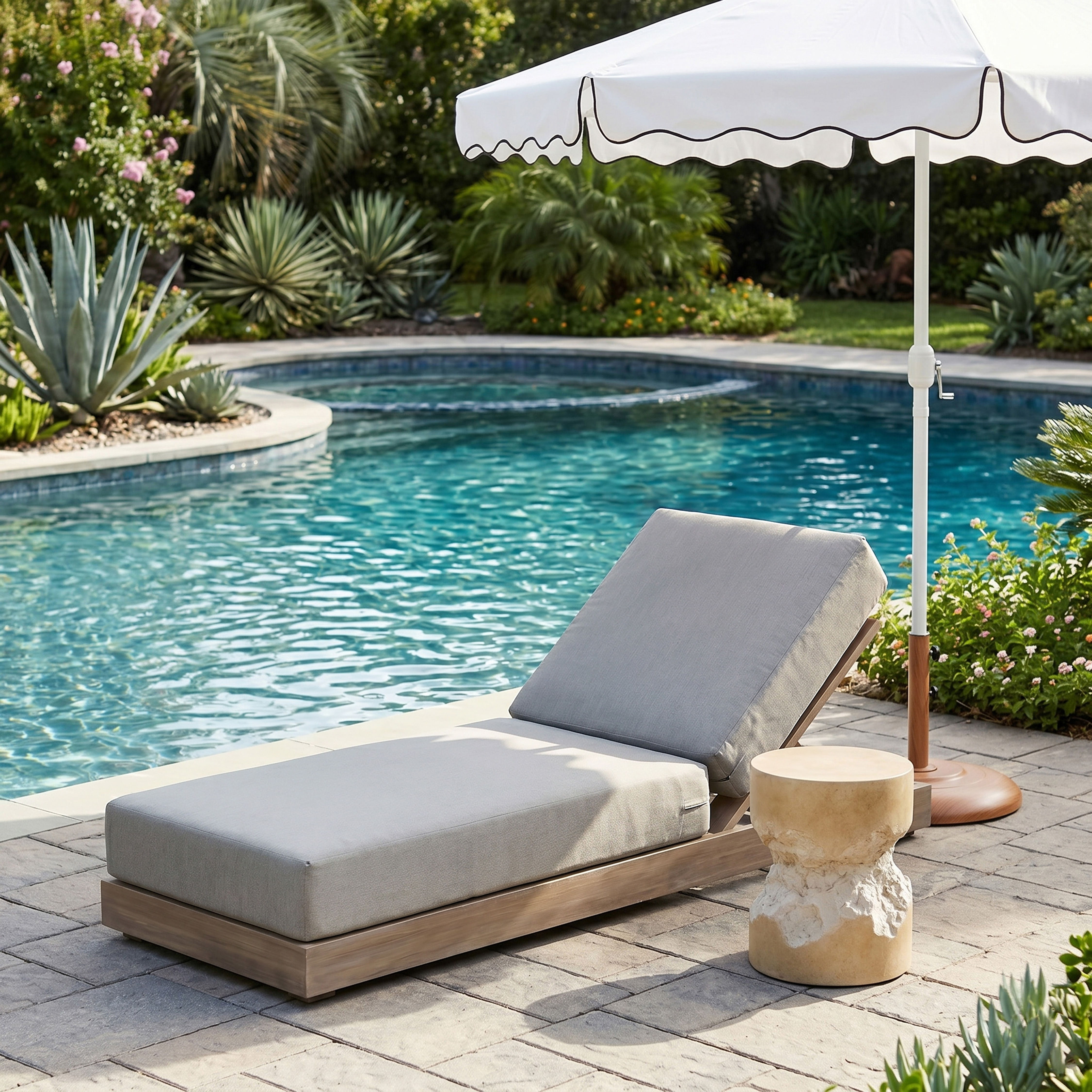 Solace - Olefin Performance Fabric Outdoor Patio Lounge Chair - Gray