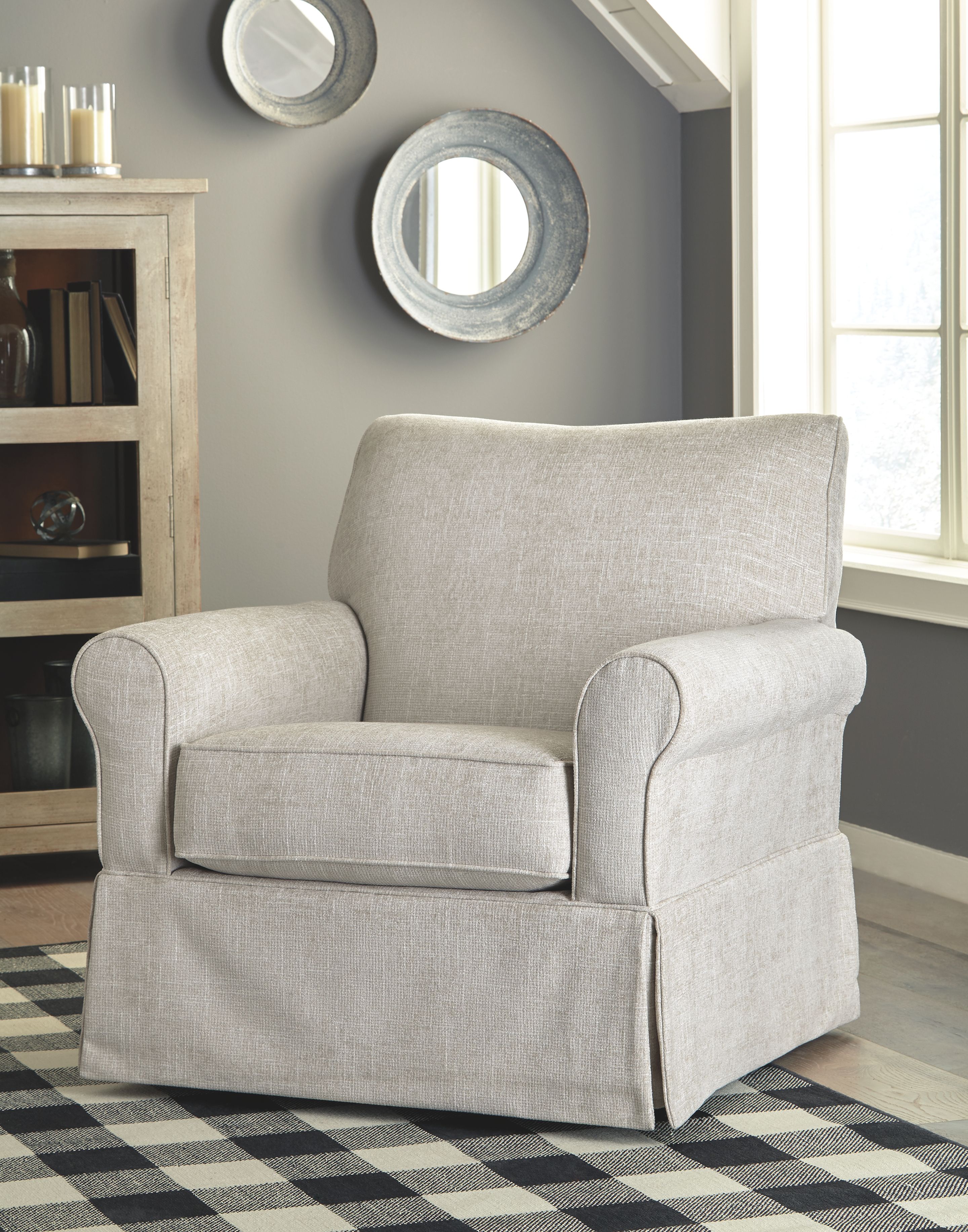 Ashley Furniture Searcy - Swivel Glider Accent Chair - Quartz - Image 6