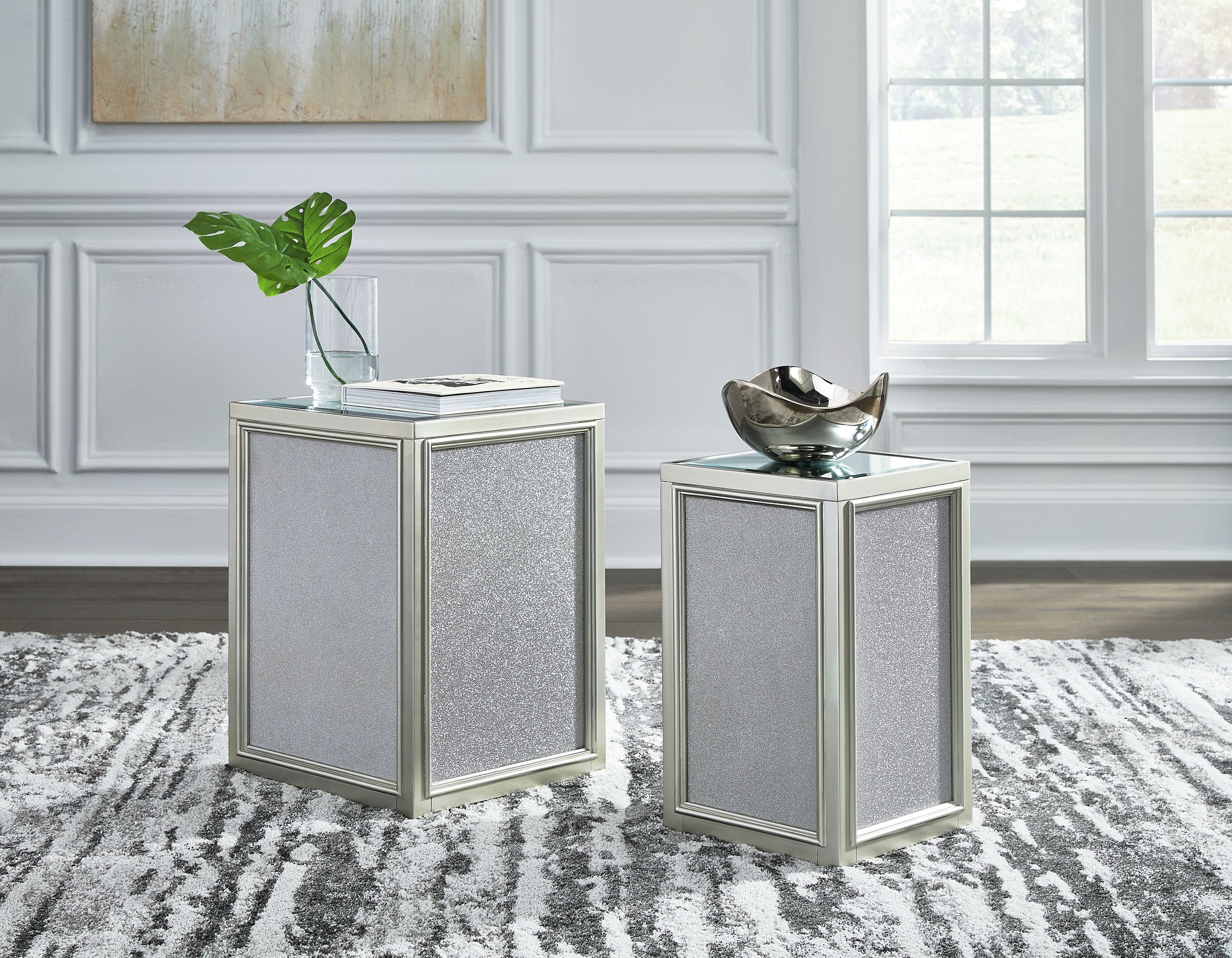 Ashley Furniture Traleena - Nesting End Tables (Set of 2) - Silver Finish - Image 2