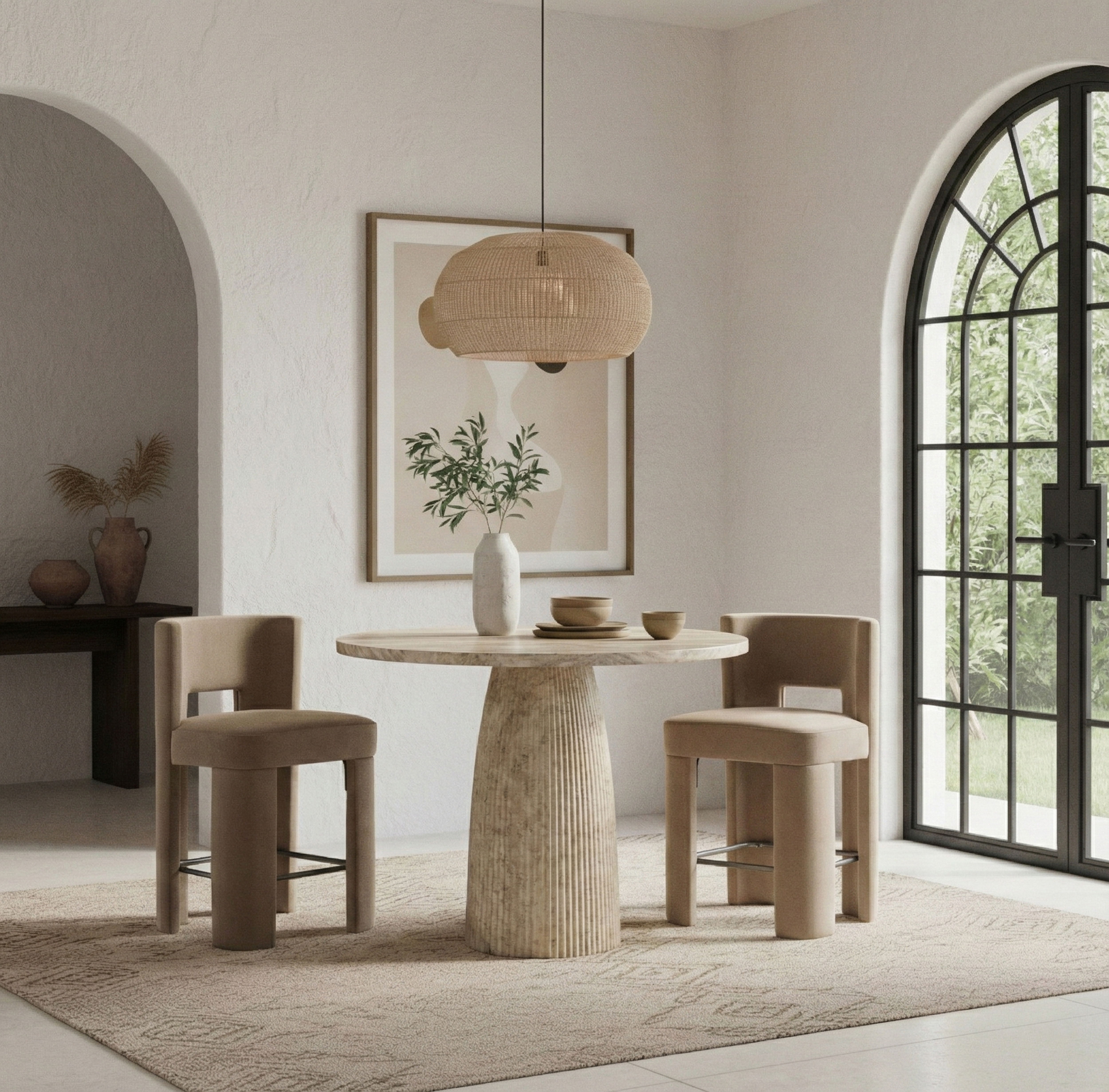 Venosa - Concrete Indoor/Outdoor Bar Table - Travertine