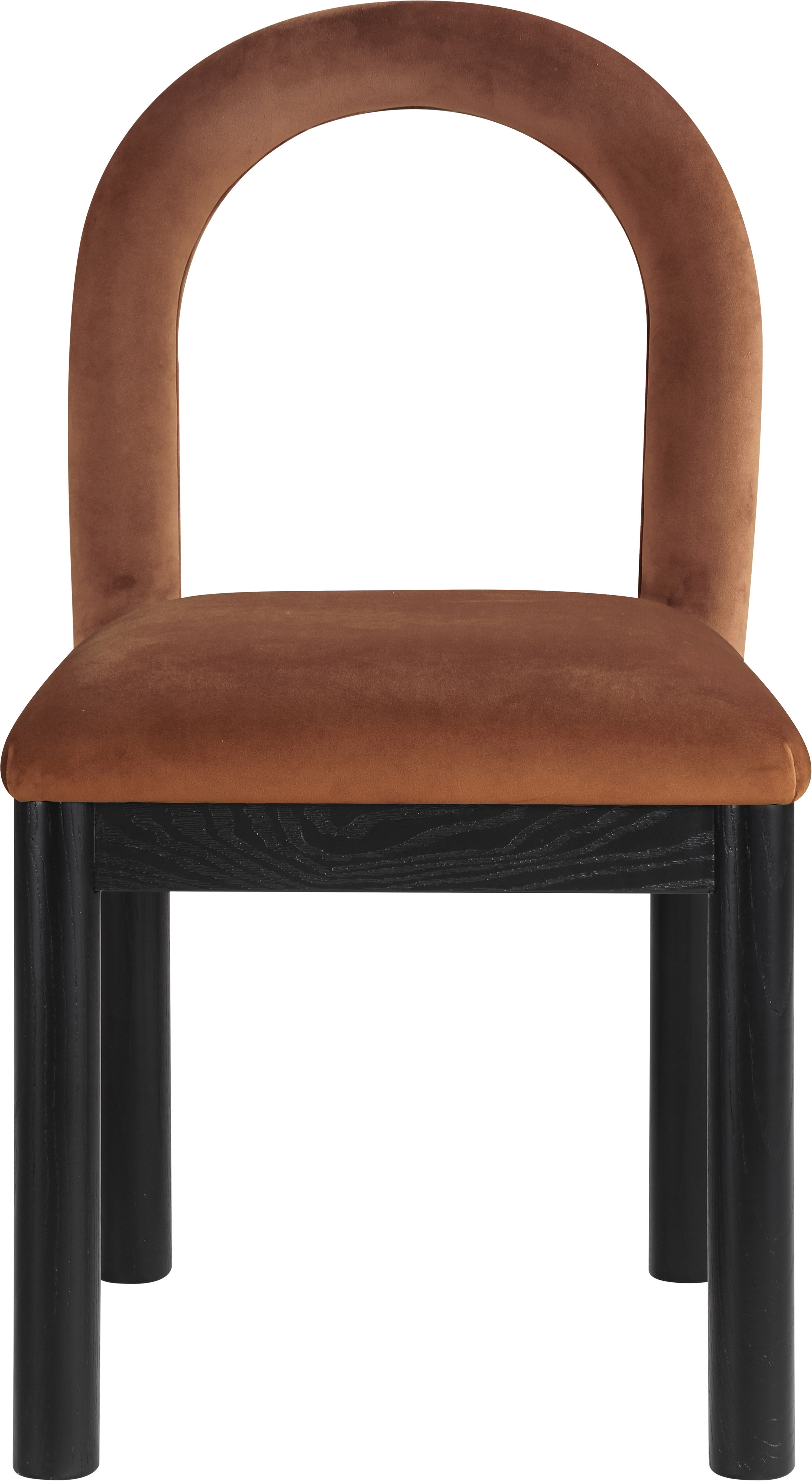 Conrad - Velvet Dining Chair With Black Legs - Cognac