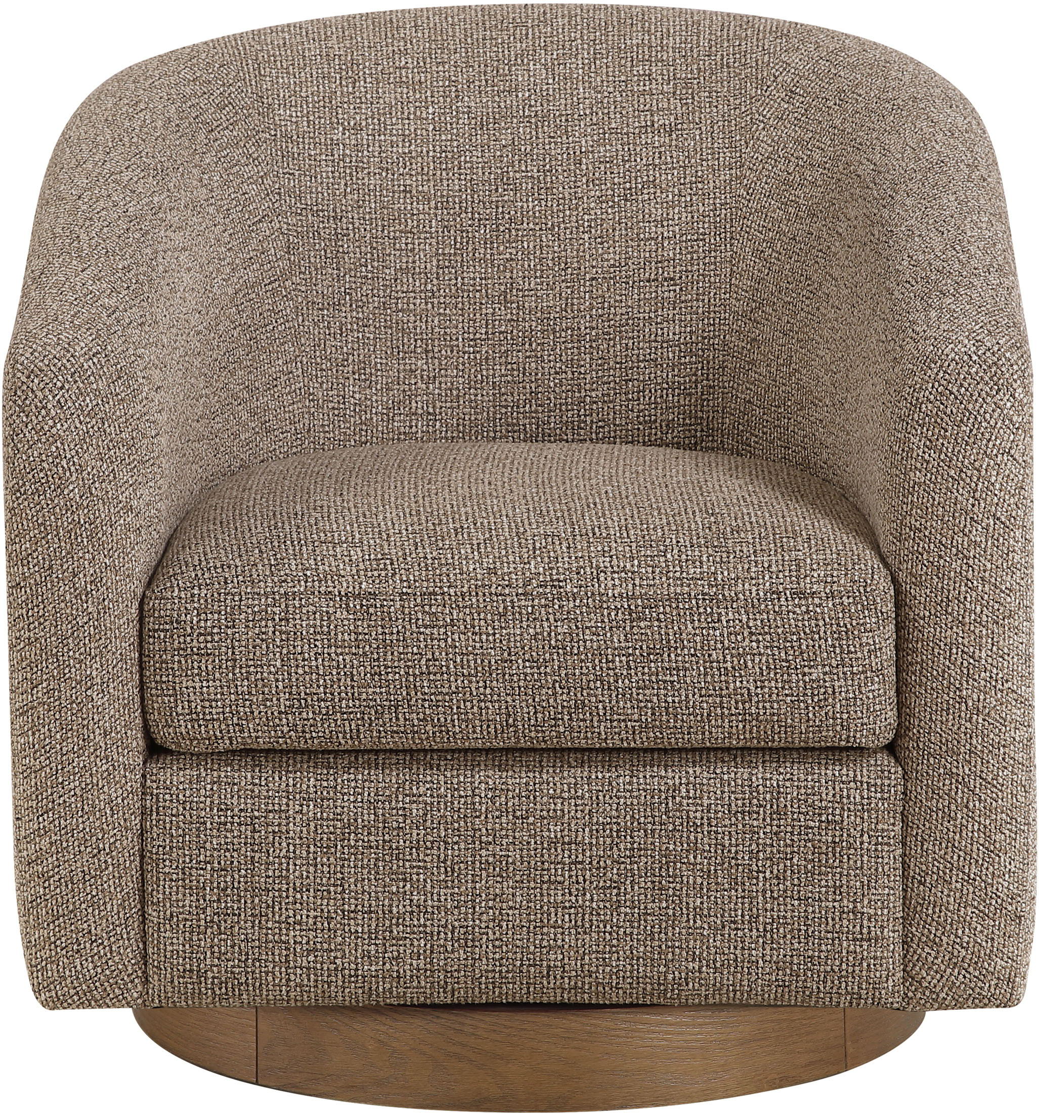 Modra - Performance Fabric Upholstered Swivel Accent Chair - Brown