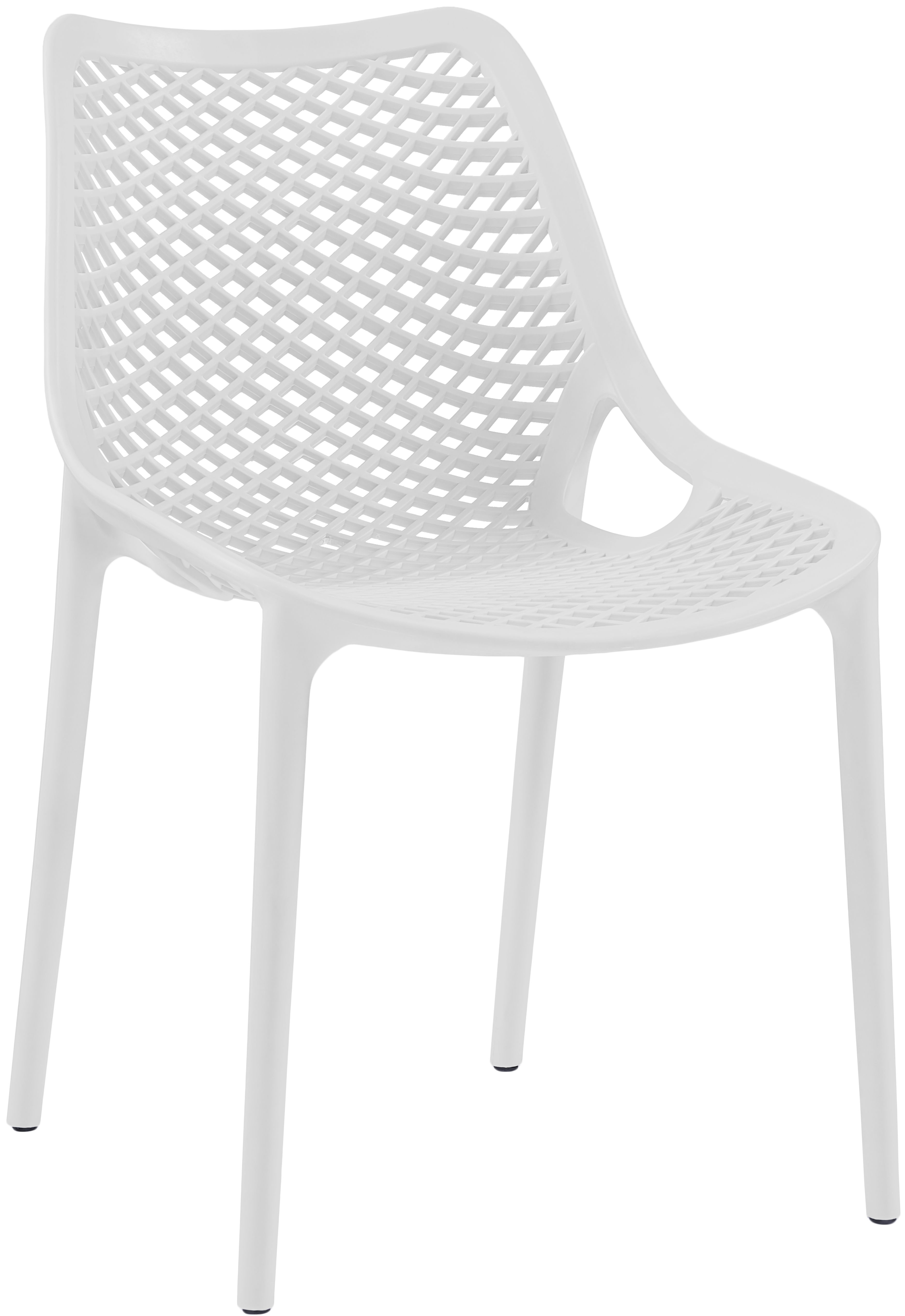 Mykonos - Outdoor Patio Dining Chair (Set of 4) - White - Plastic
