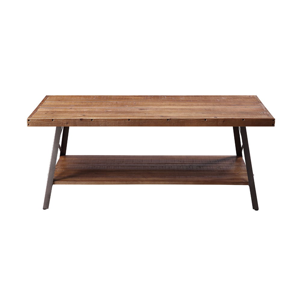 Ikram - Coffee Table - Weathered Oak & Sandy Black, light brown, view 7