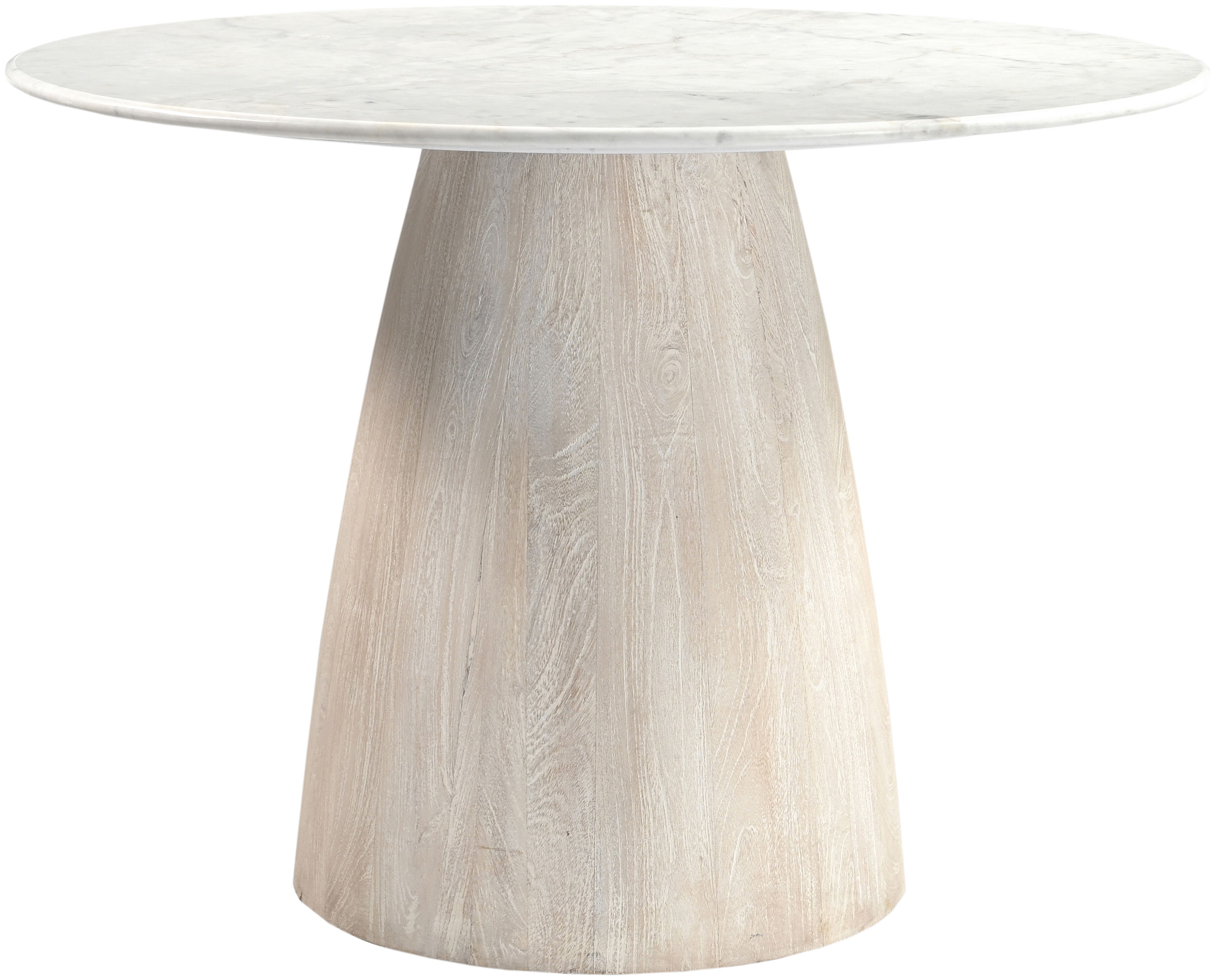Liona - 42" Marble And Mango Wood Dining Table - White