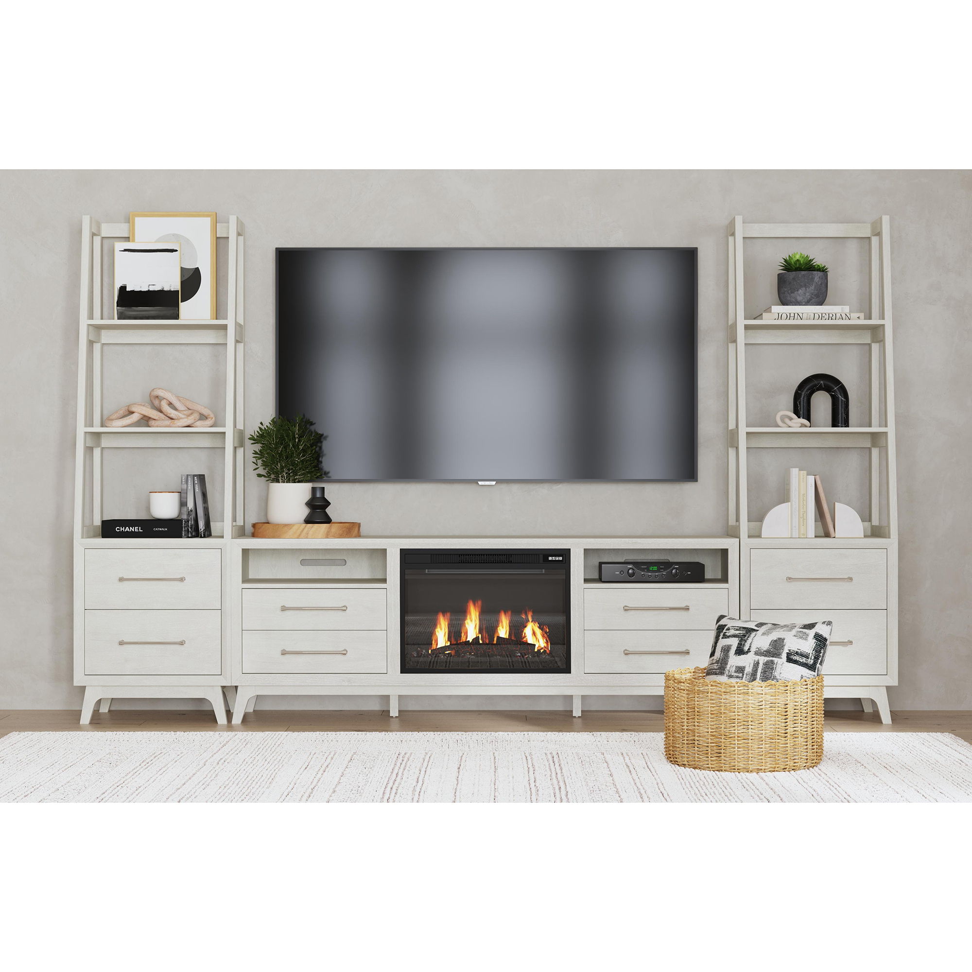 Westland - 71" TV Console Without Fireplace Insert - Almond