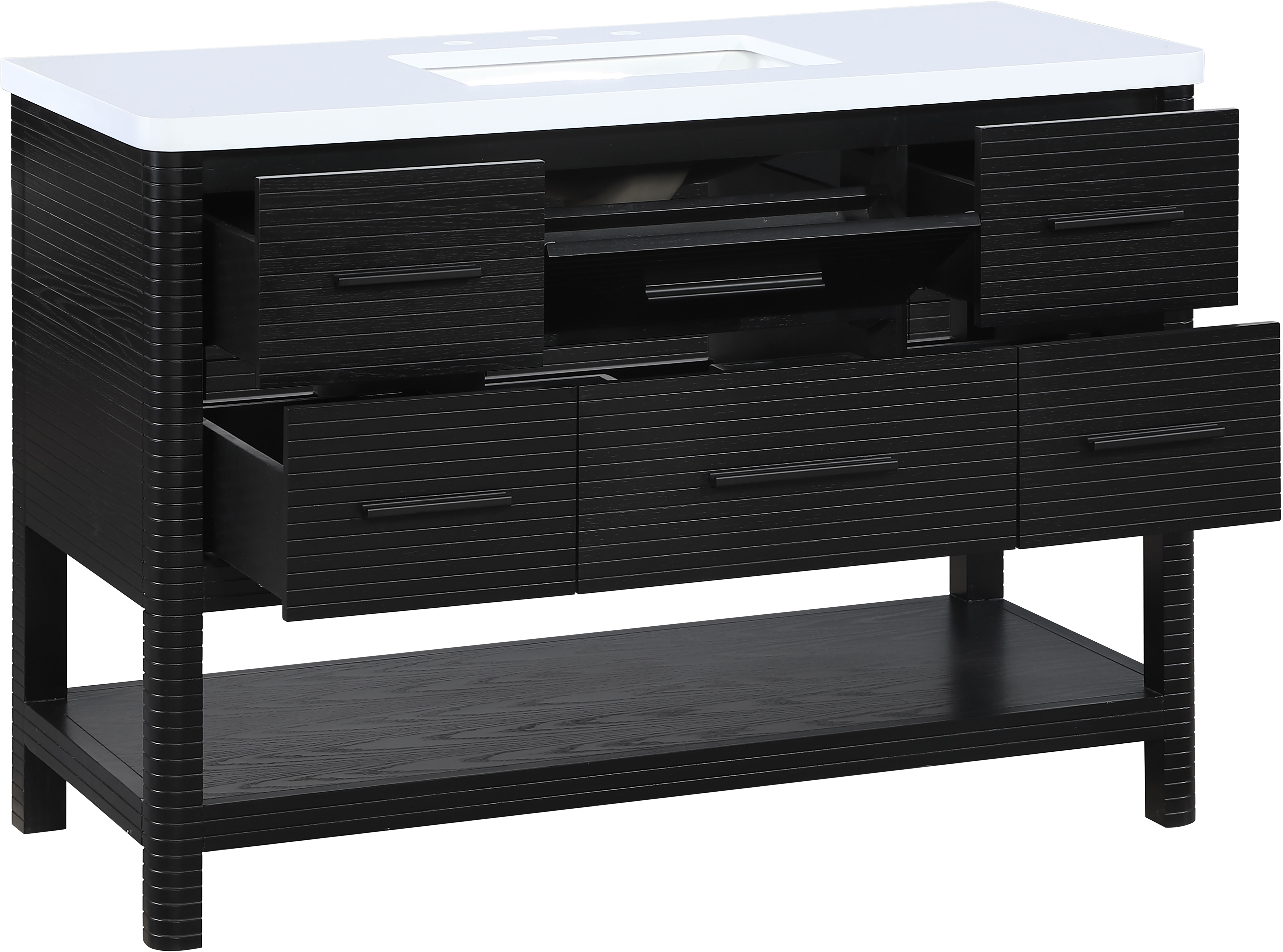 Oakwell - 48'' Bathroom Vanity - Black / White