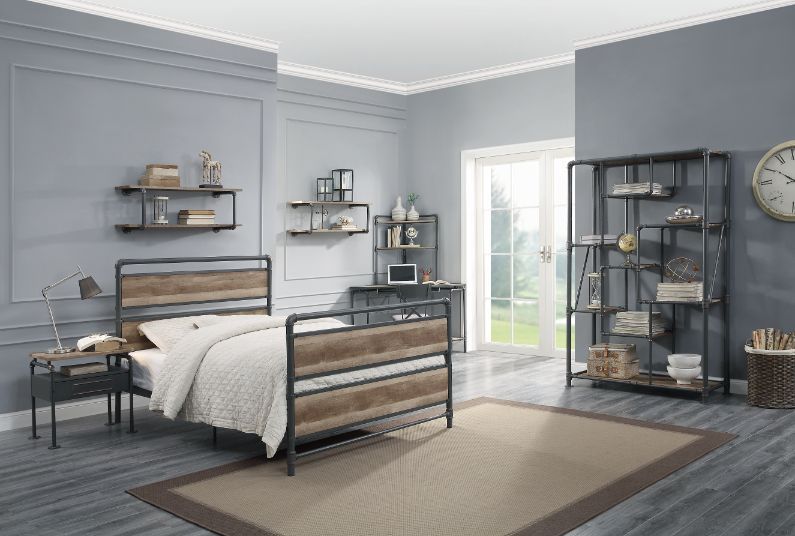 Brantley - Full Bed - Antique Oak & Sandy Gray, light brown, view 3