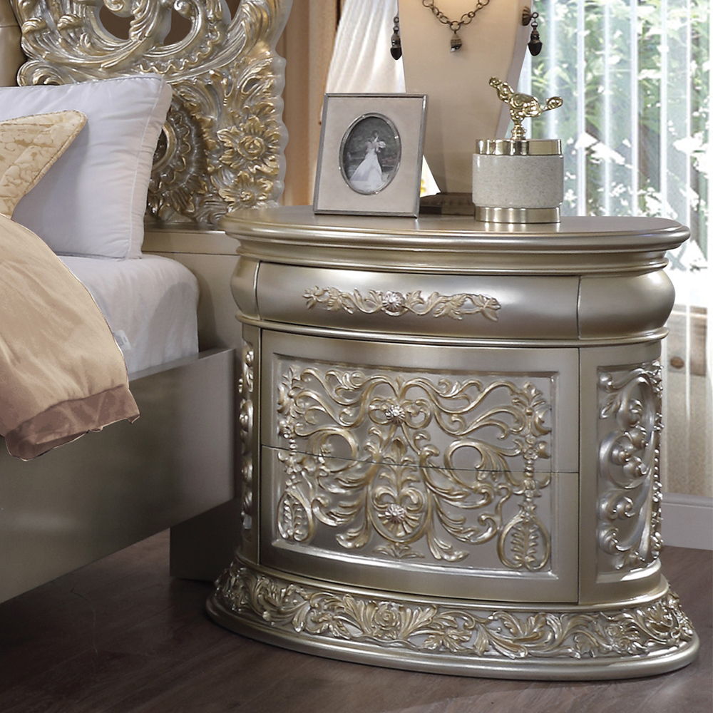 Sorina - Nightstand - Antique Gold, beige
