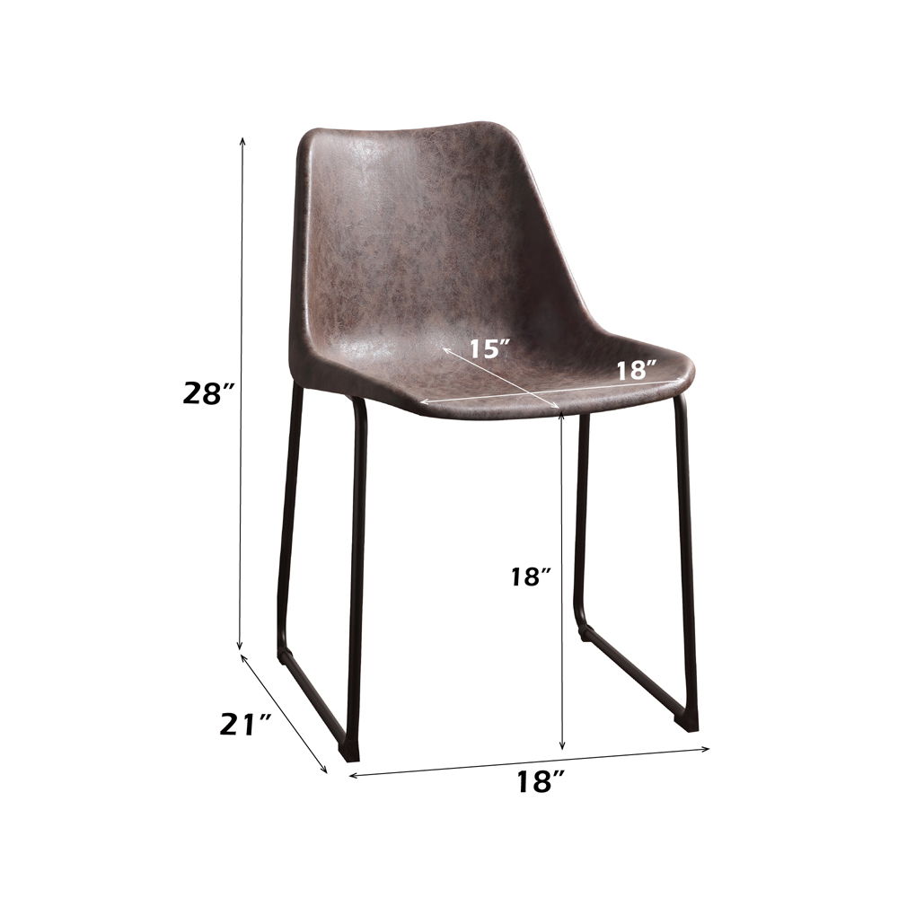 Valgus - Side Chair (Set of 2) - Vintage Mocha & Black, dark brown, view 3