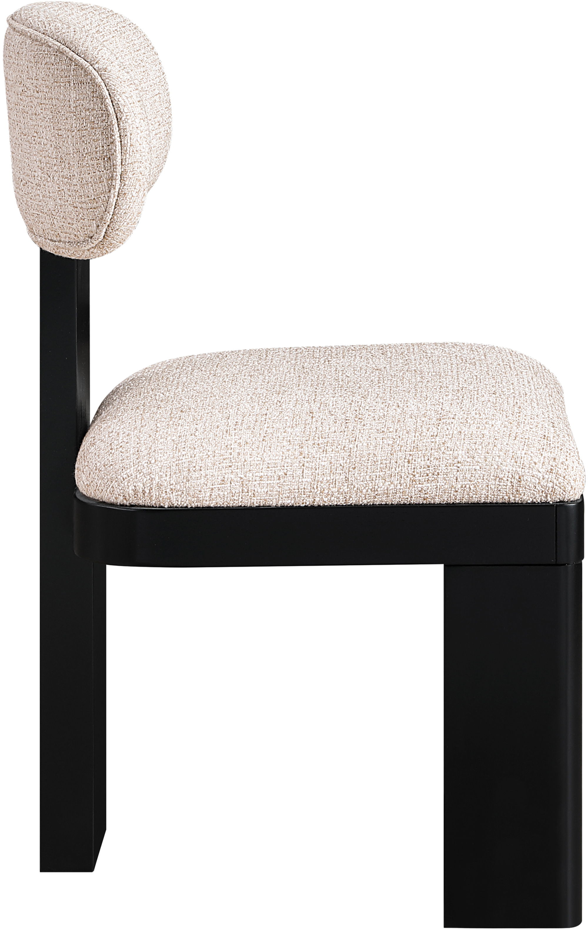 Timbra - Linen Textured Fabric Upholstered Dining Chair (Set of 2) - Beige / Black