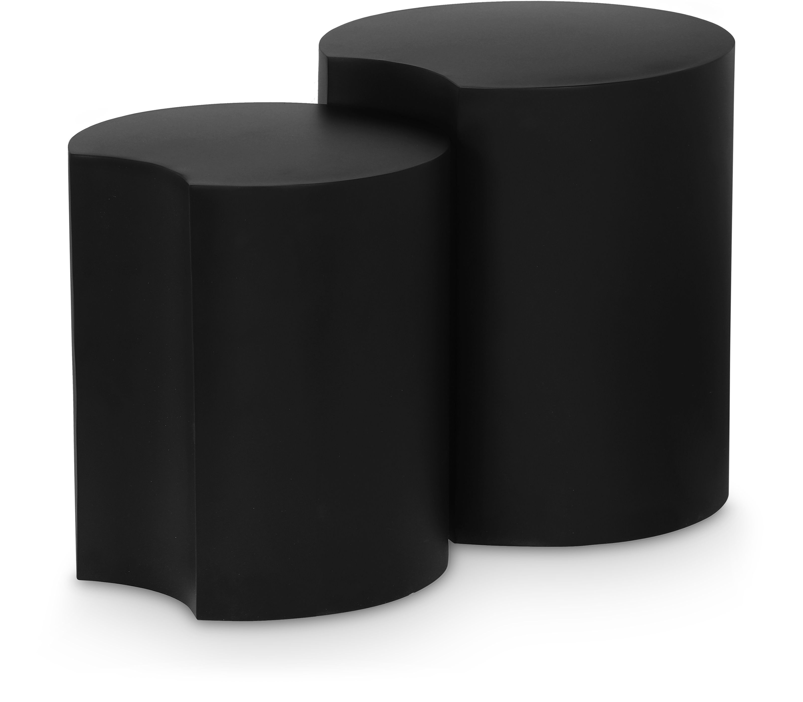 Dimple - 2 Piece Modular End Table - Matte Black