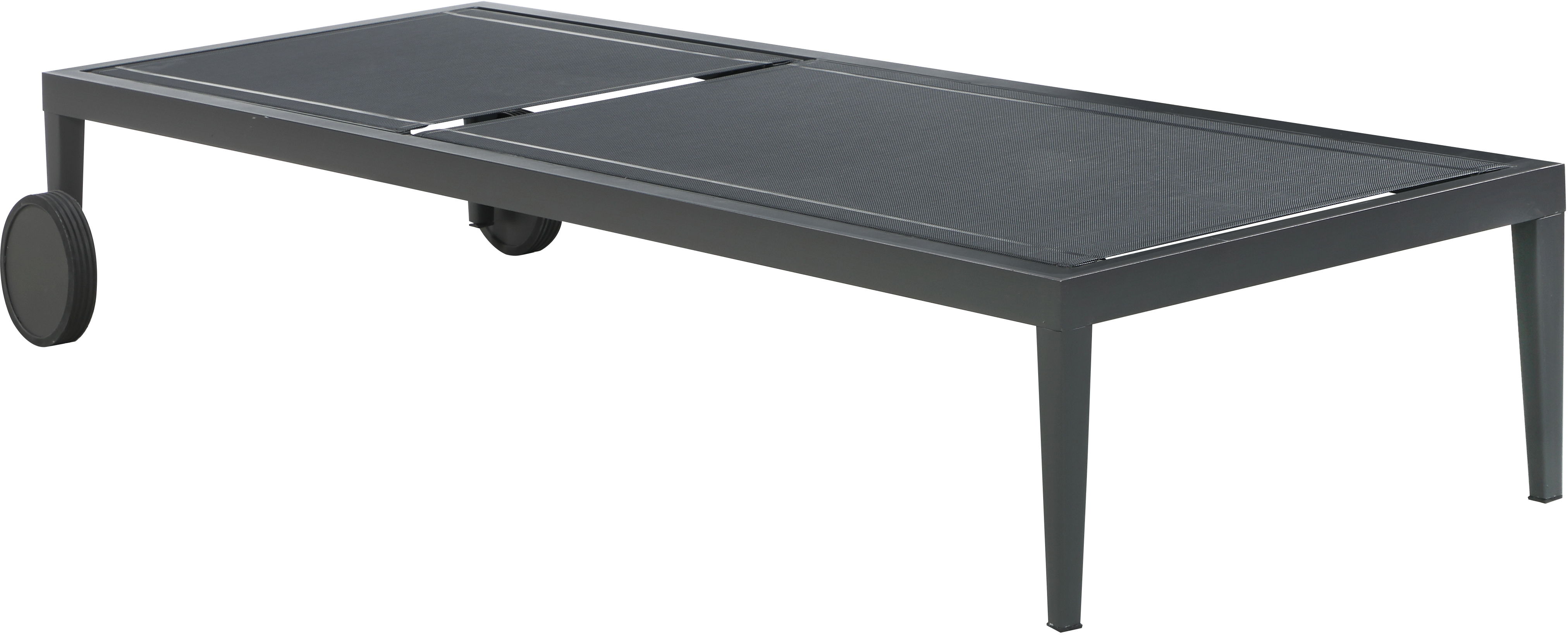 Nizuc - Outdoor Patio Chaise Lounge Chair With Gray Base - Black