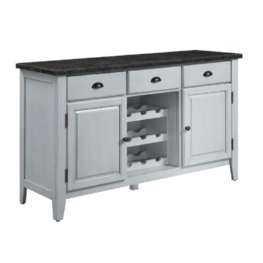Lanton - Server - Natural Marble & Antique White, white, view 7