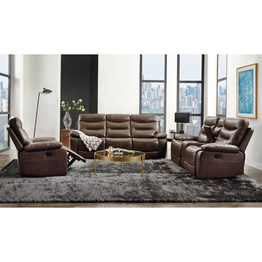 Aashi - Motion Sofa - Brown Leather-Gel Match, dark brown, view 7