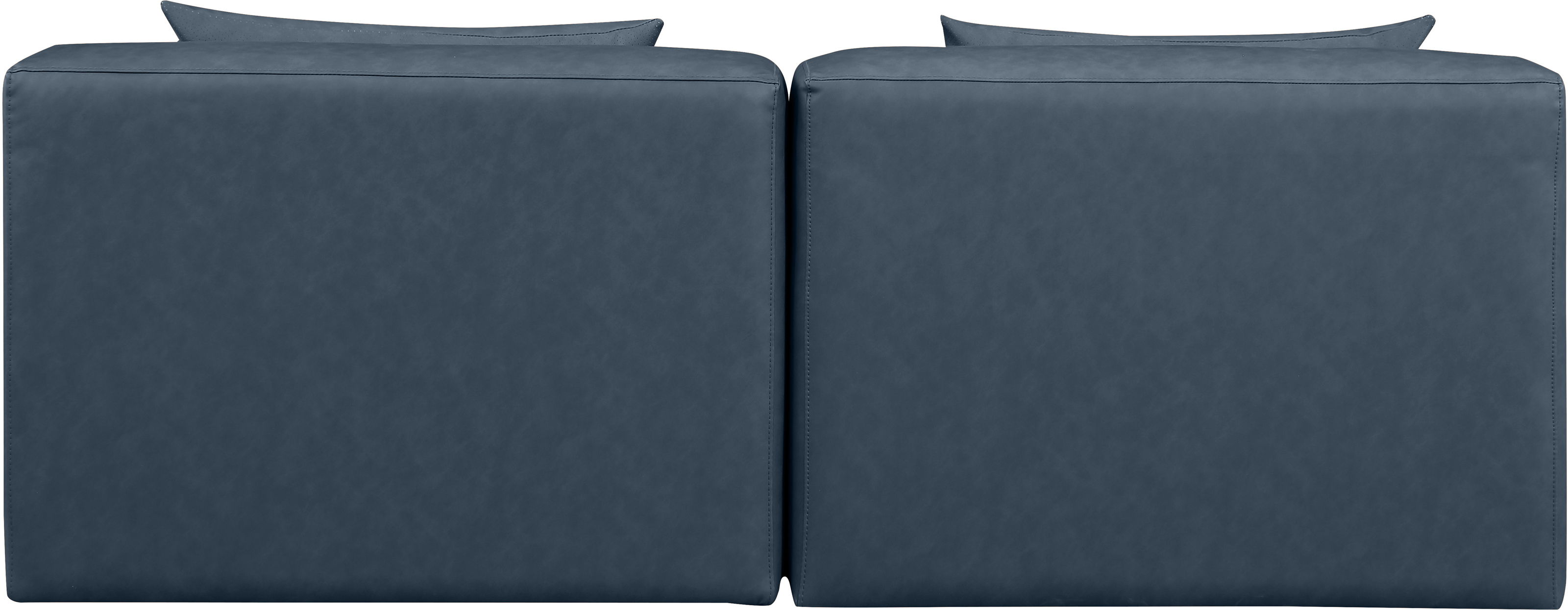 Cube - Modular 2 Piece Armless Sofa - Navy Blue