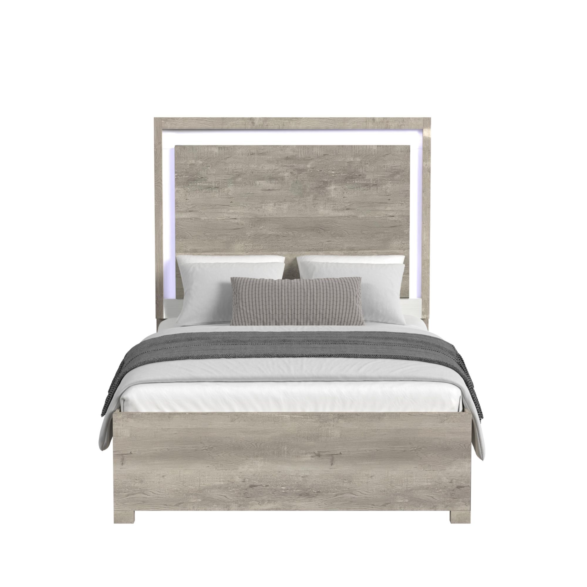San Matteo - Full Bed With LED - Gray