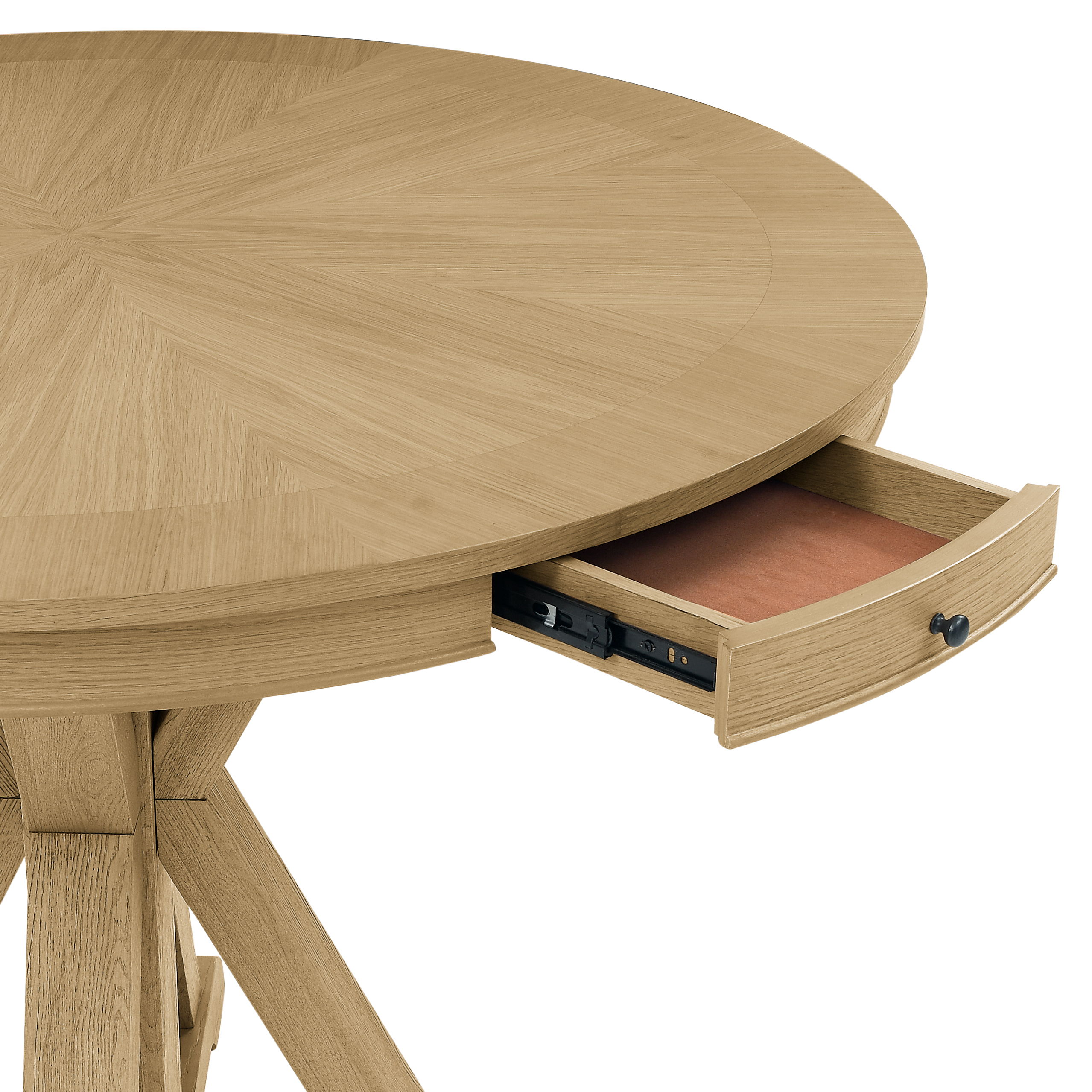 Rylie - Round Counter Table Top With 4 Drawers - Caramel