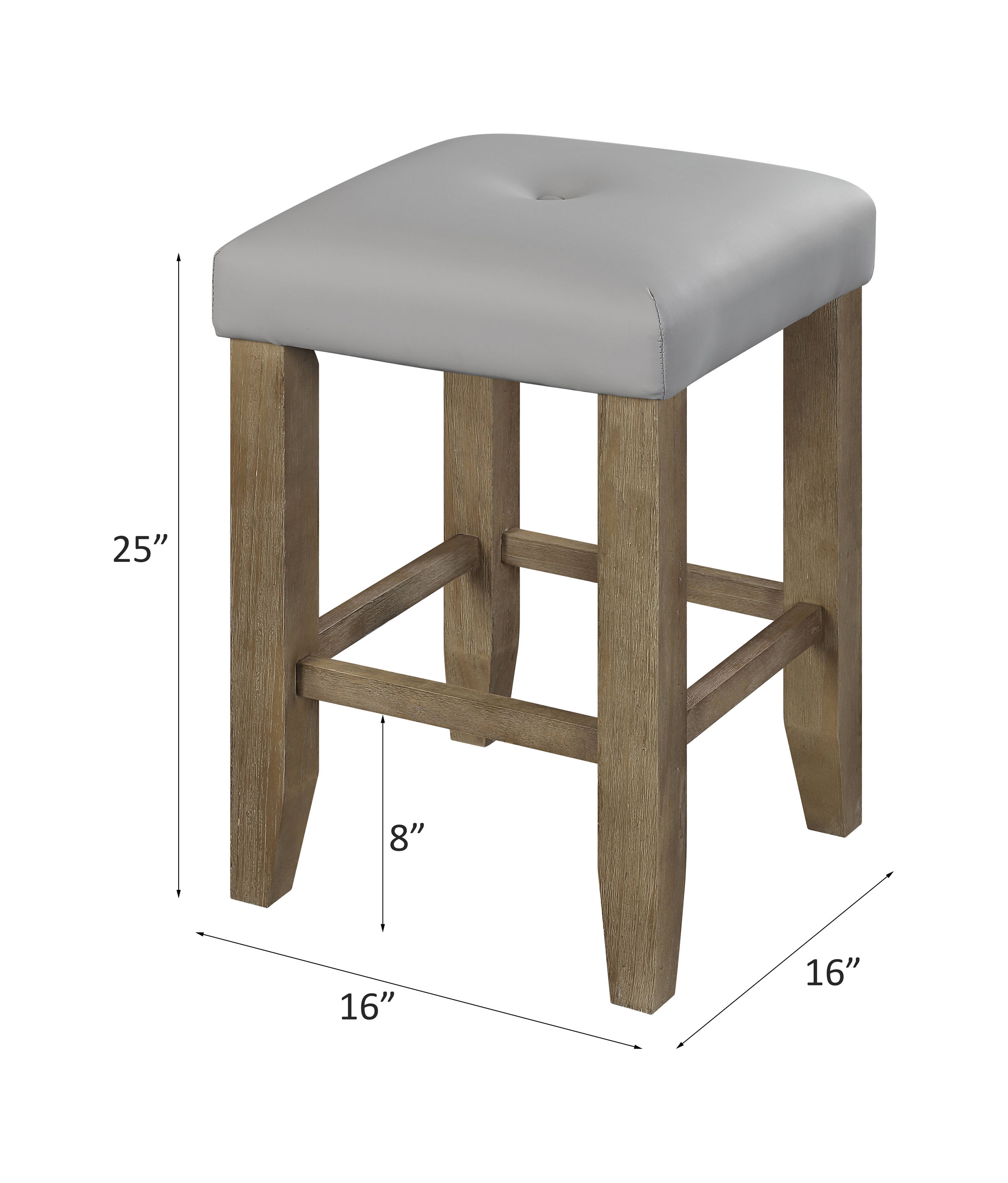 Charnell - Counter Height Stool (Set of 2) - Gray Synthetic Leather & Oak, light brown, view 6